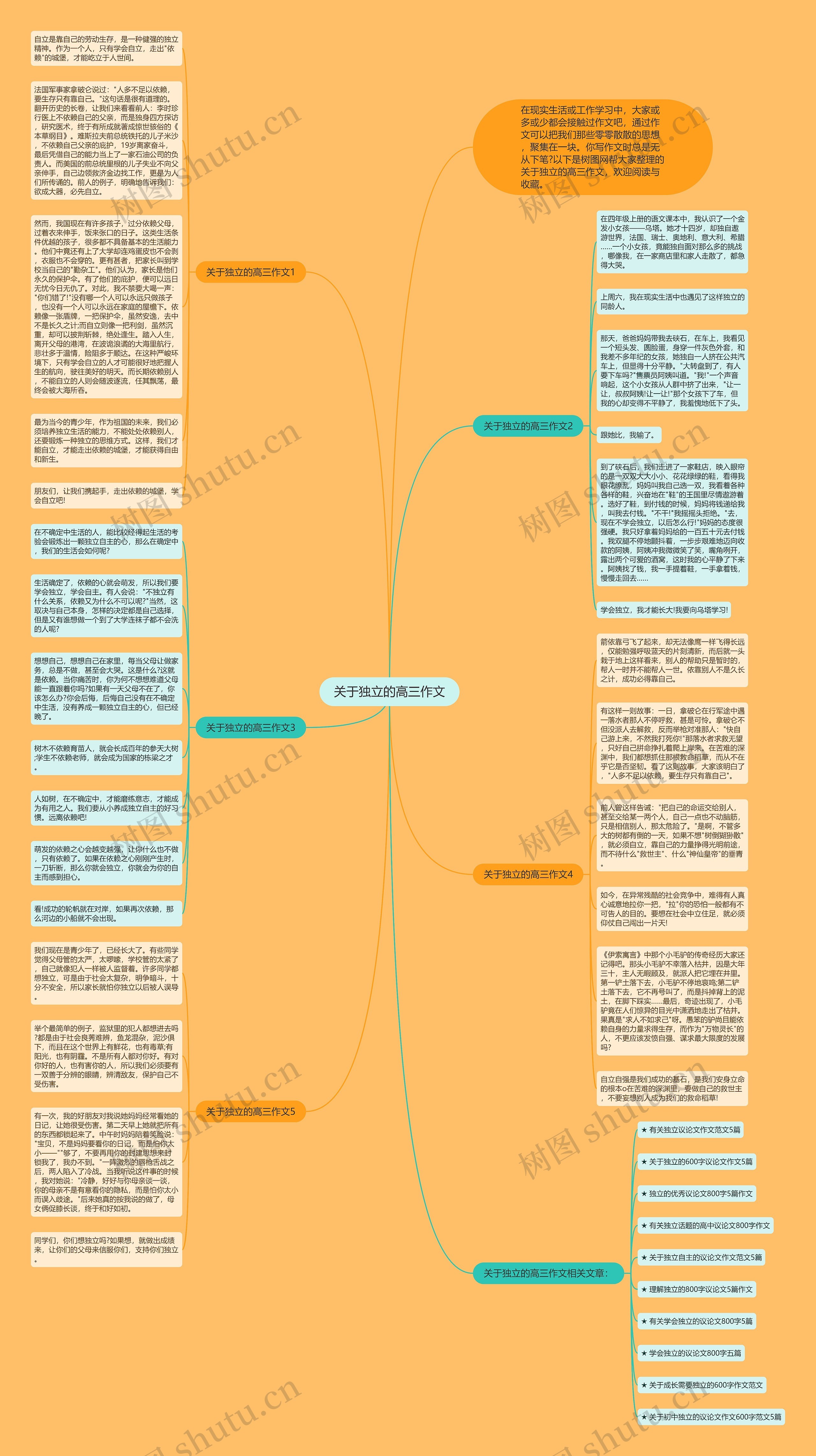 关于独立的高三作文思维导图