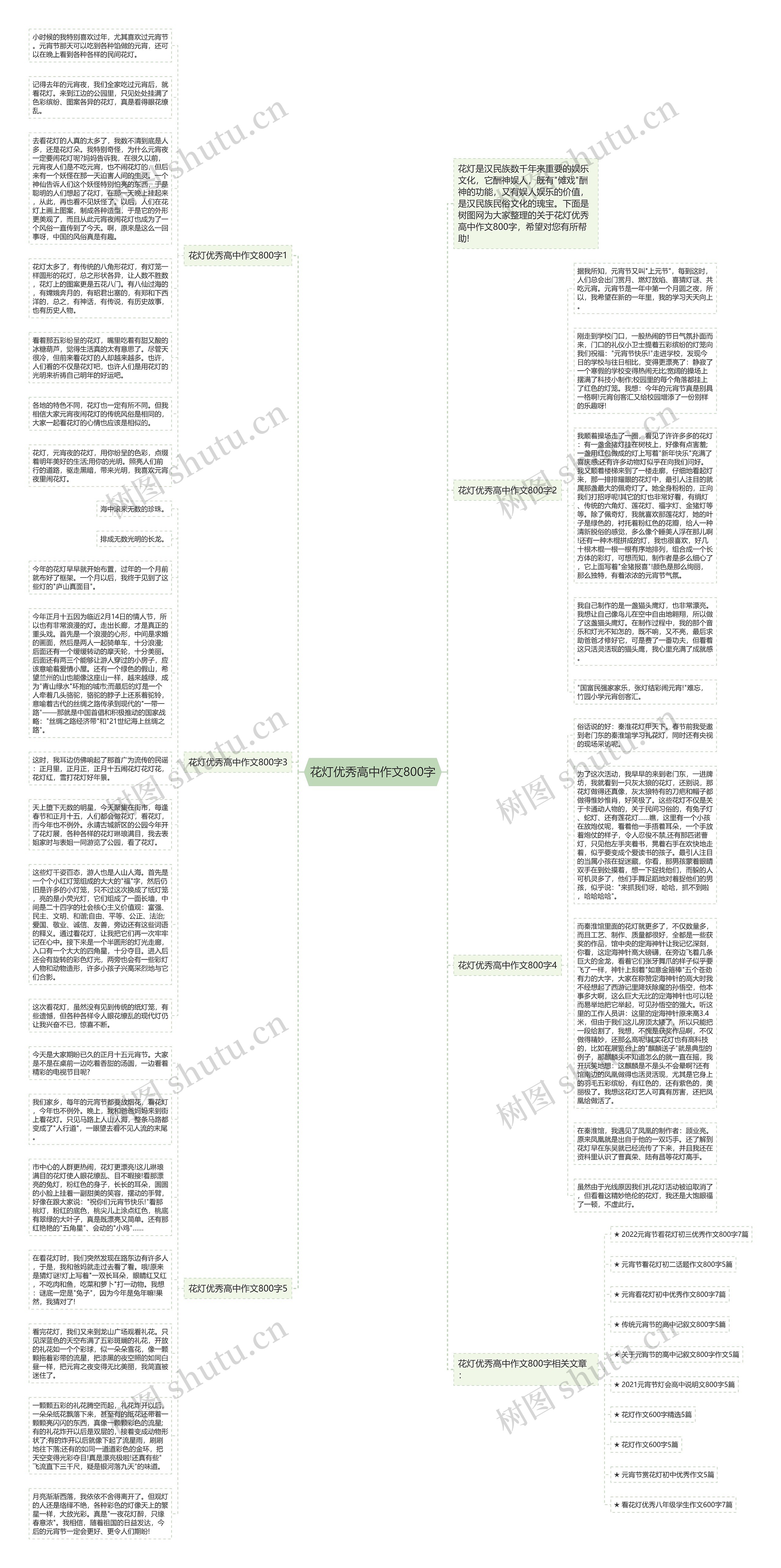 花灯优秀高中作文800字思维导图