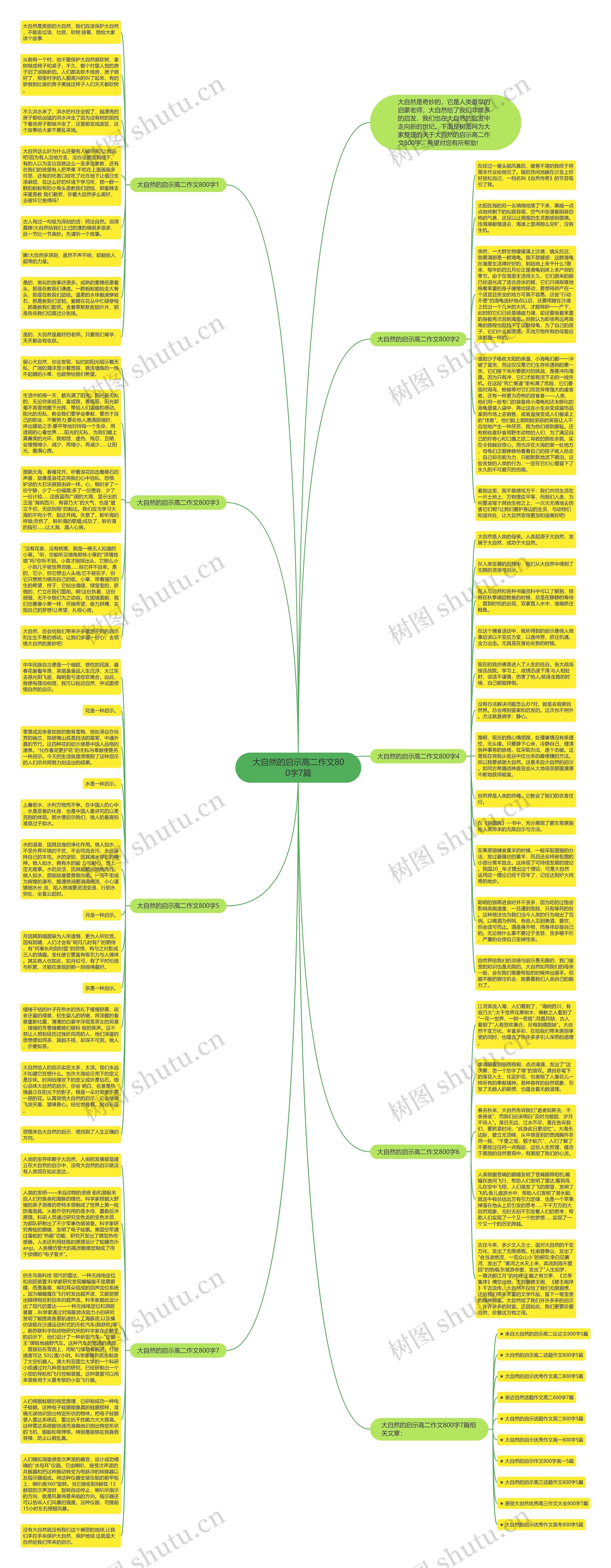 大自然的启示高二作文800字7篇思维导图