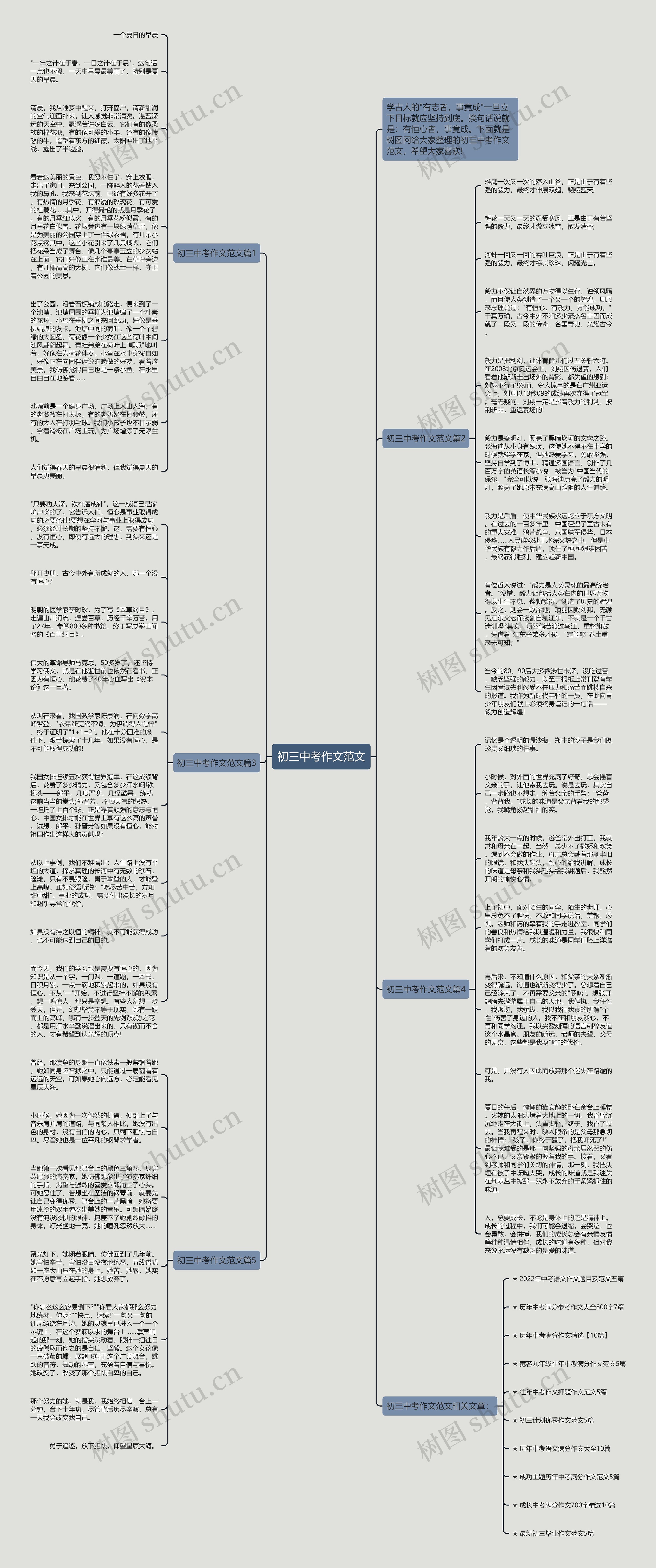 初三中考作文范文思维导图
