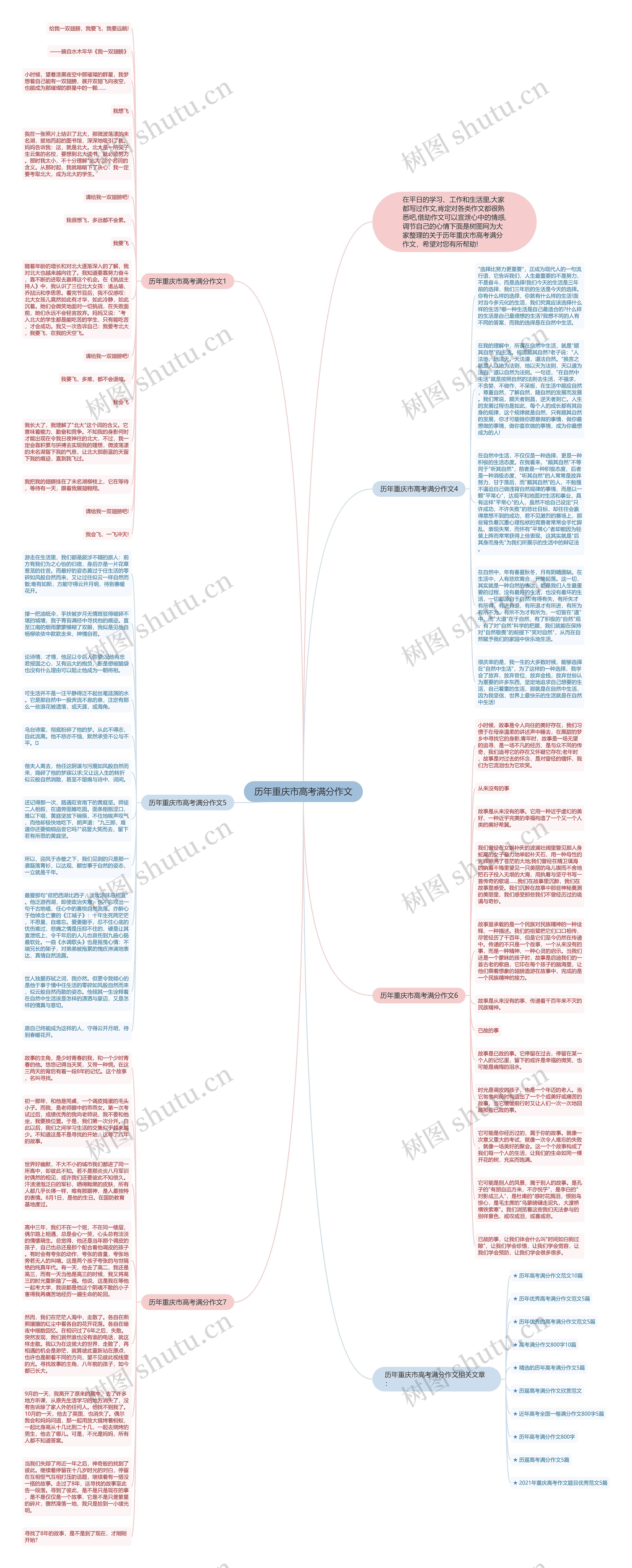 历年重庆市高考满分作文思维导图