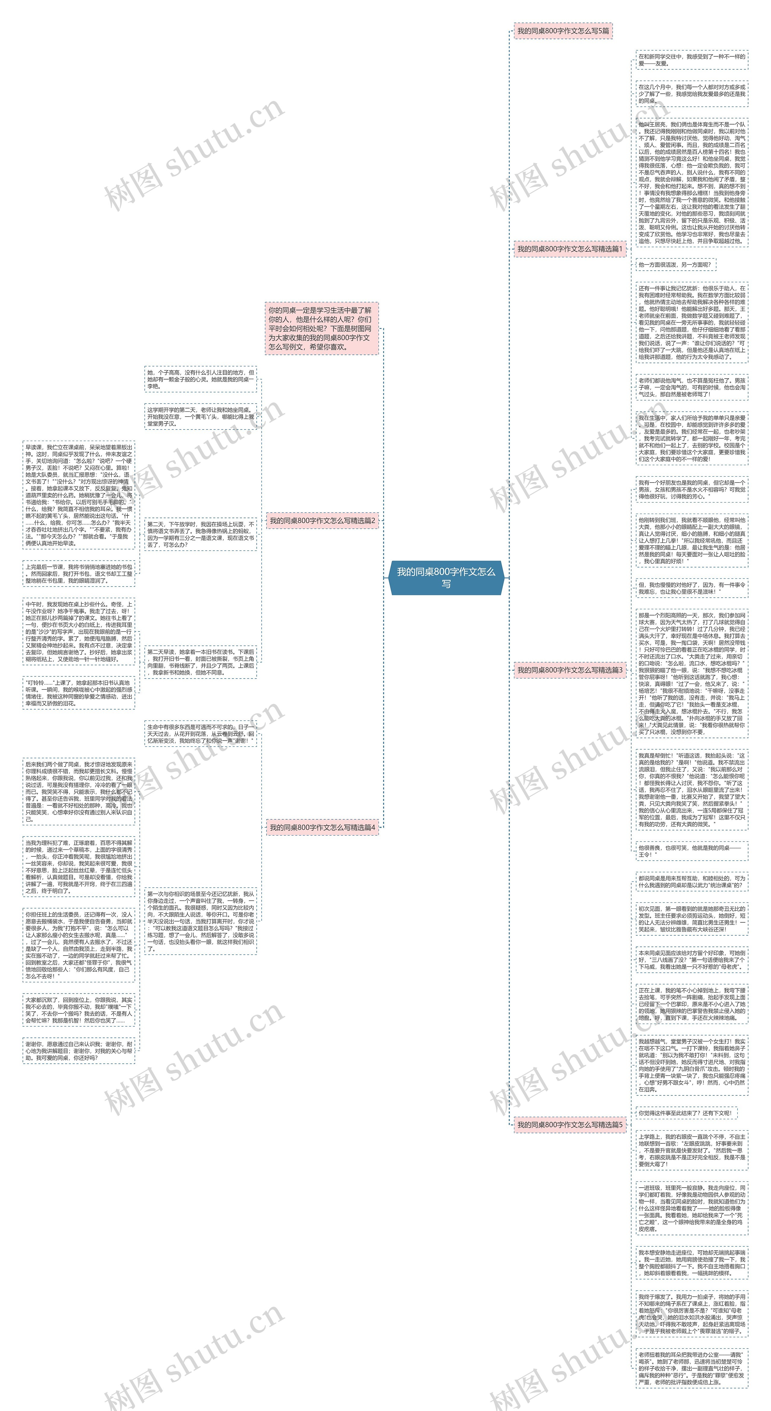 我的同桌800字作文怎么写思维导图