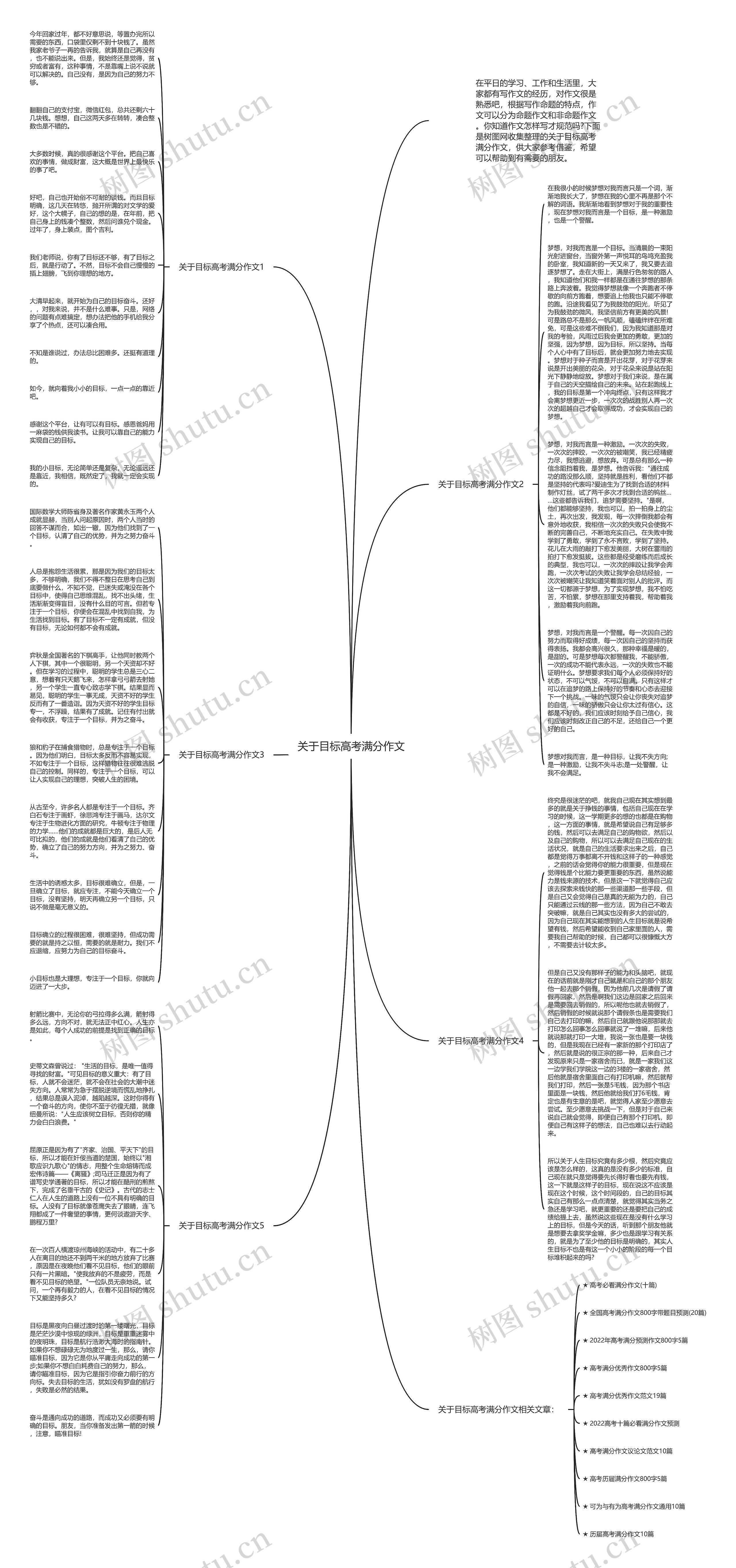 关于目标高考满分作文思维导图