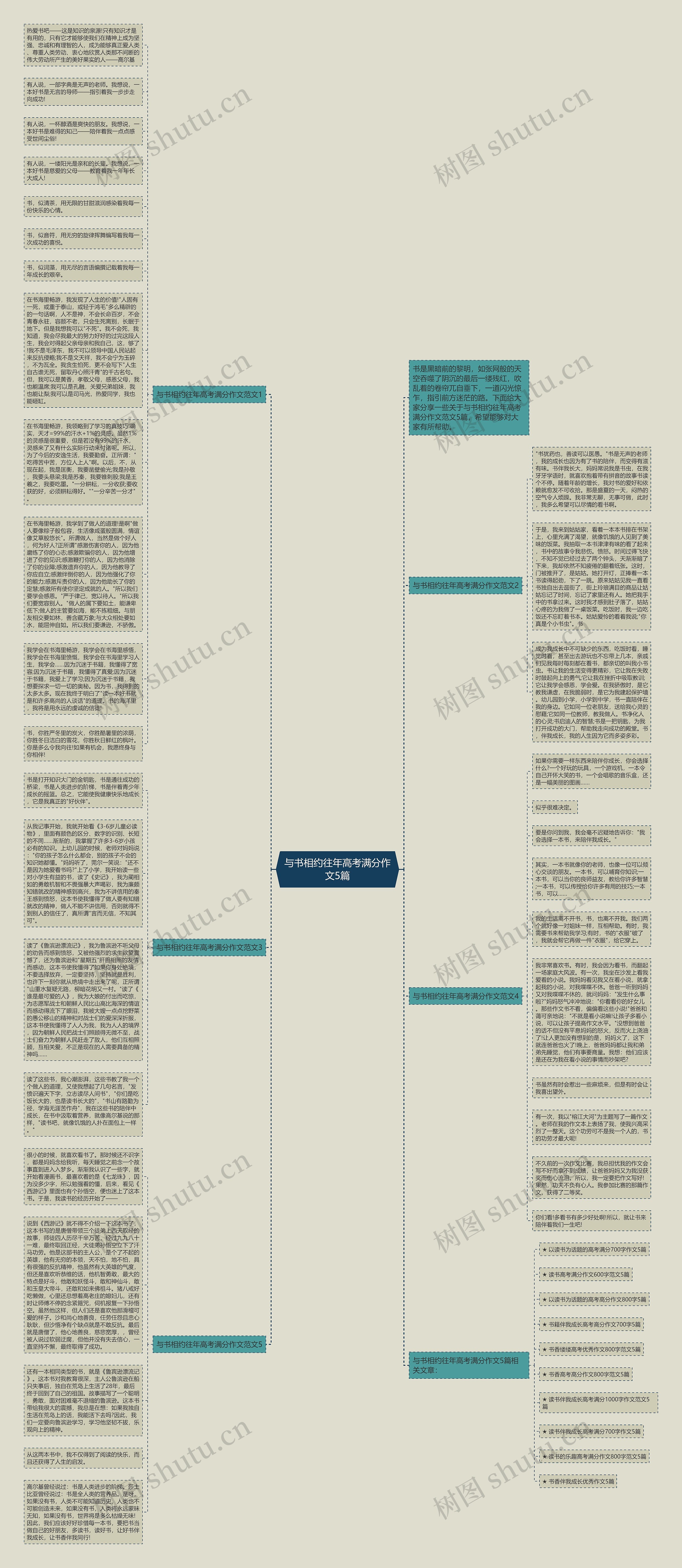 与书相约往年高考满分作文5篇思维导图