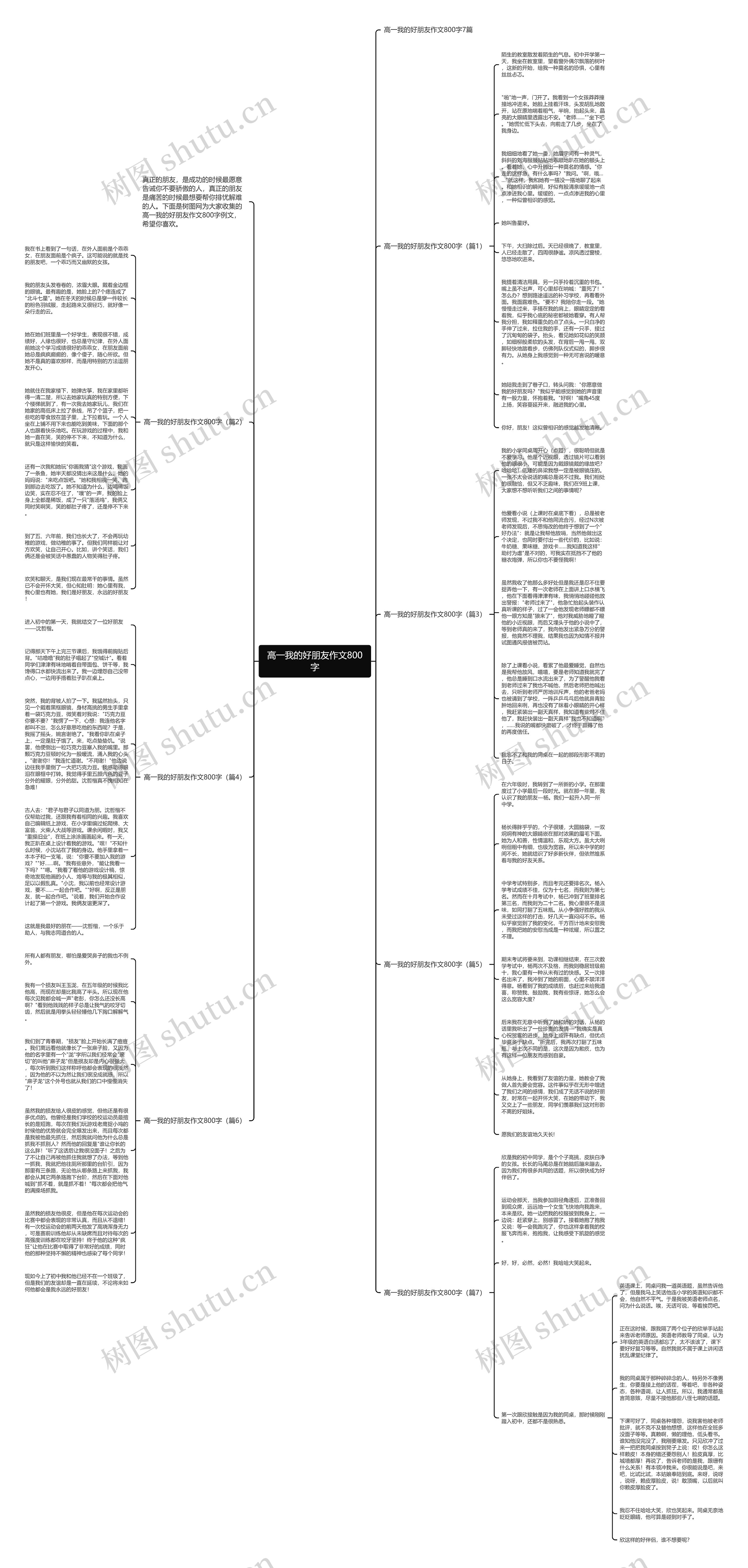 高一我的好朋友作文800字思维导图