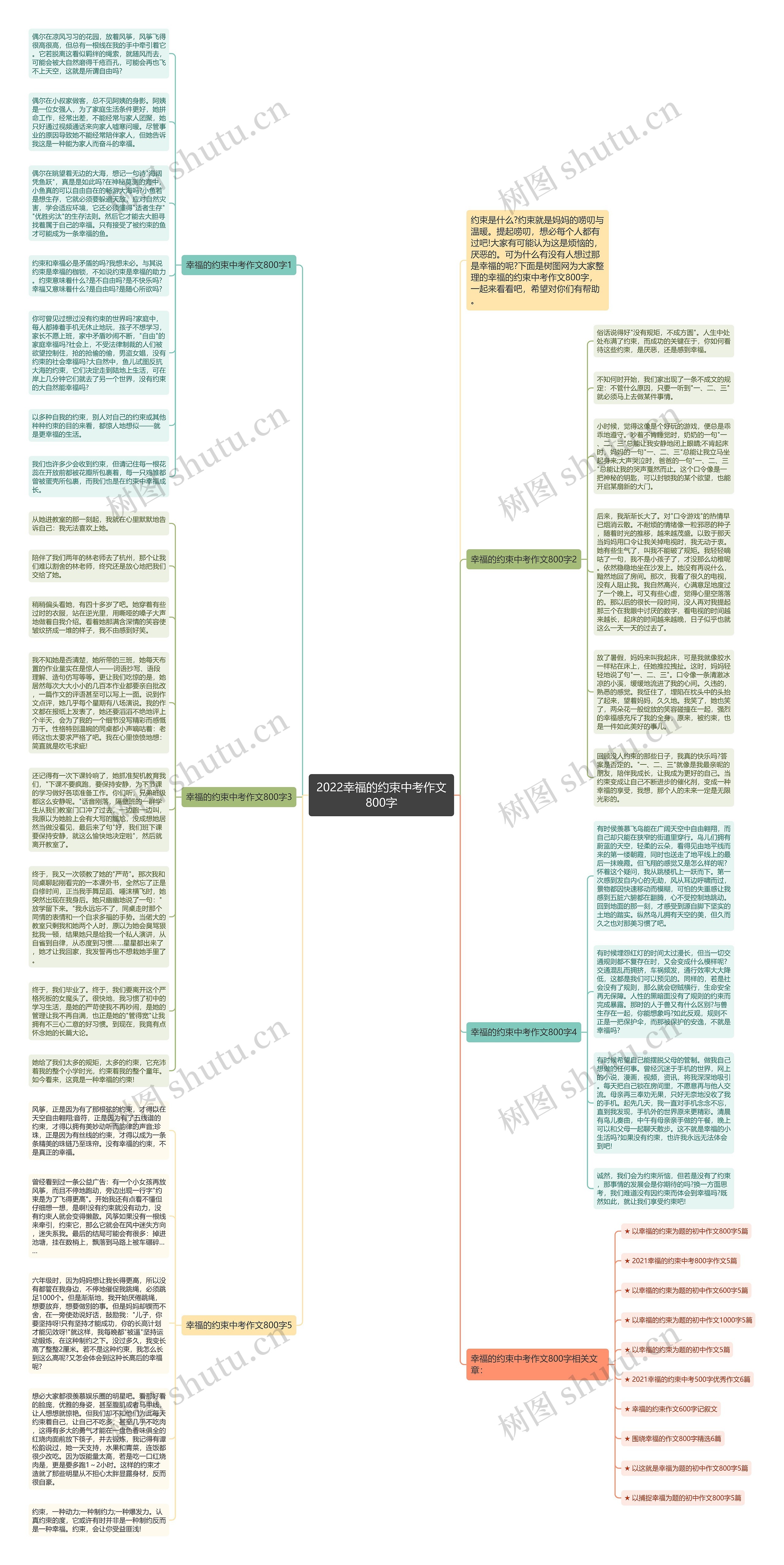 2022幸福的约束中考作文800字思维导图