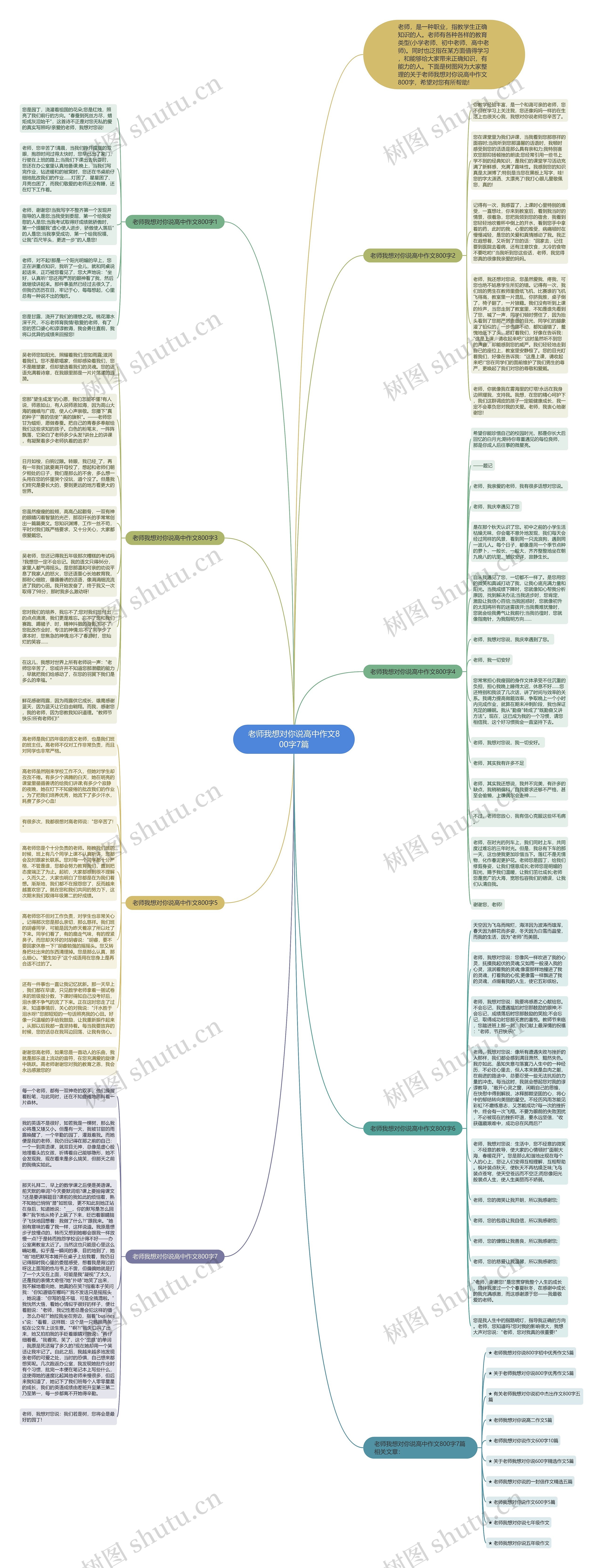 老师我想对你说高中作文800字7篇思维导图