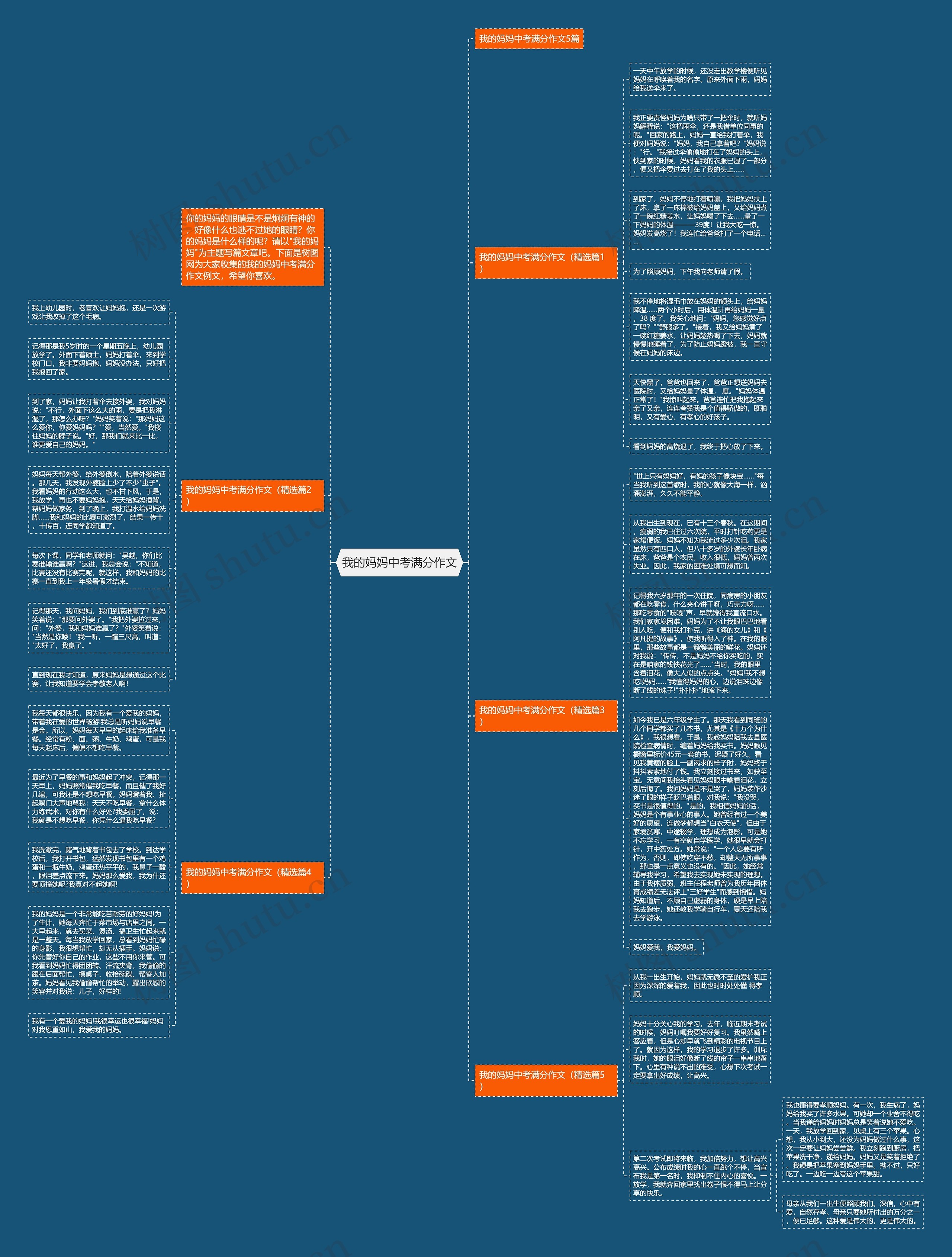 我的妈妈中考满分作文思维导图