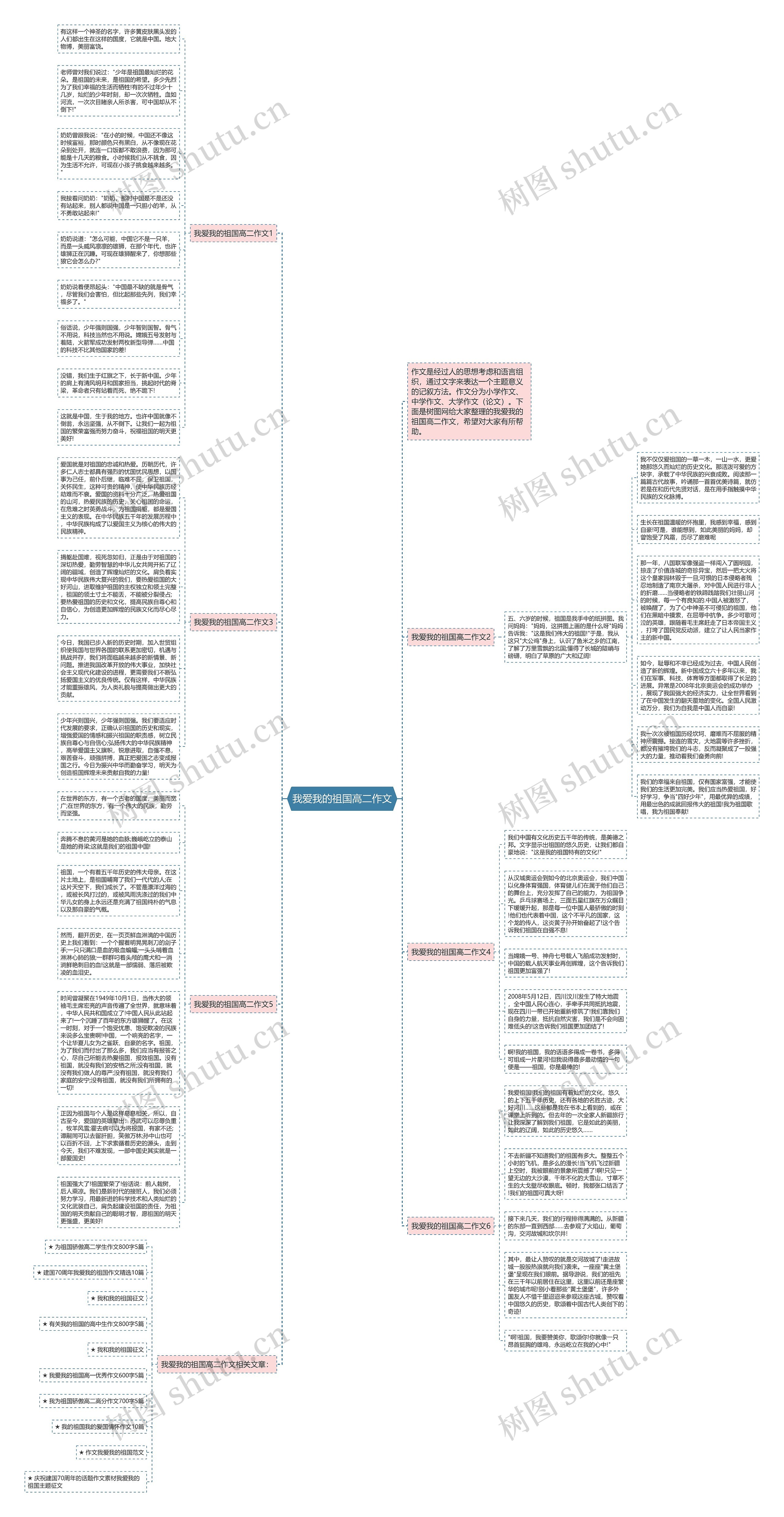 我爱我的祖国高二作文思维导图