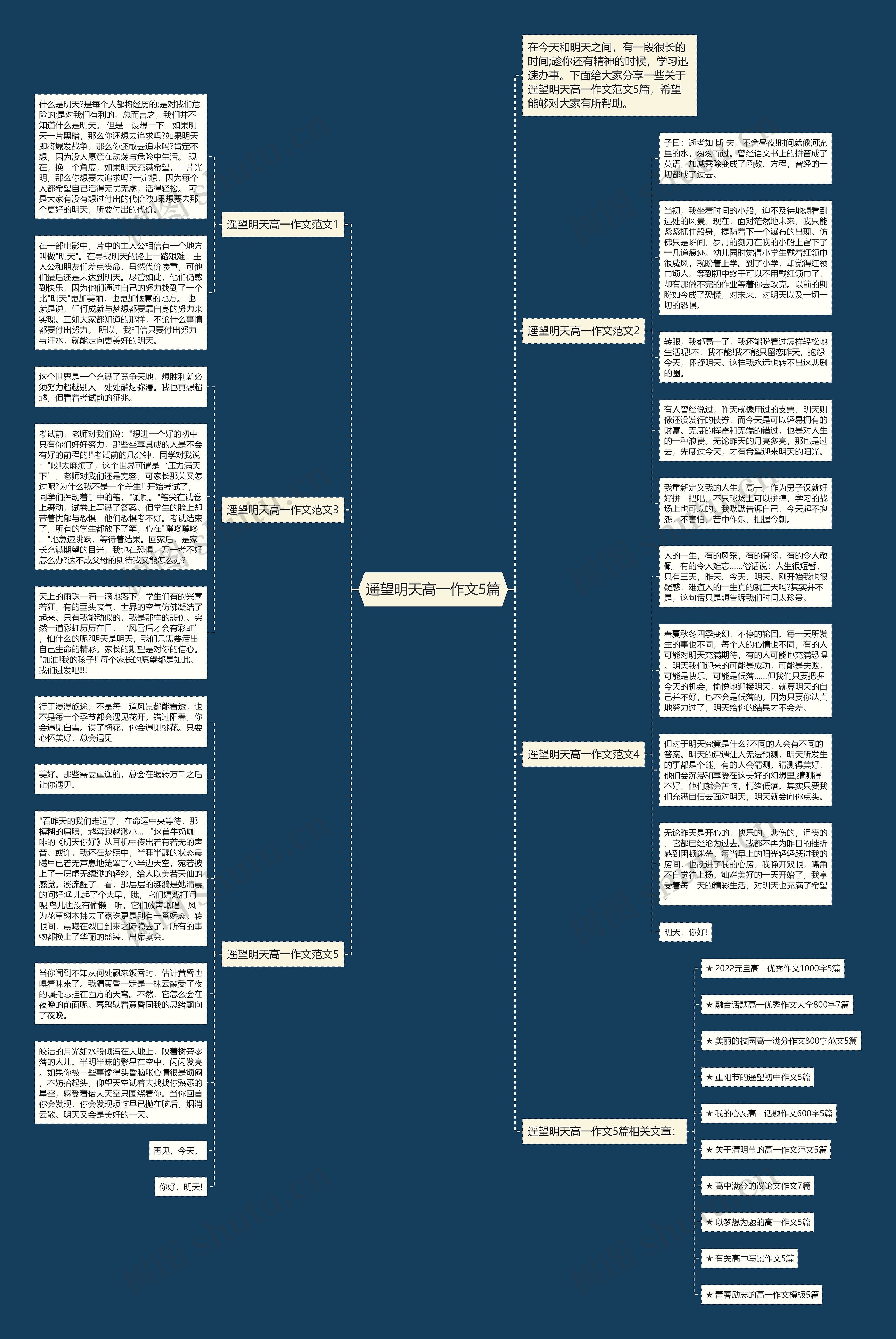 遥望明天高一作文5篇思维导图