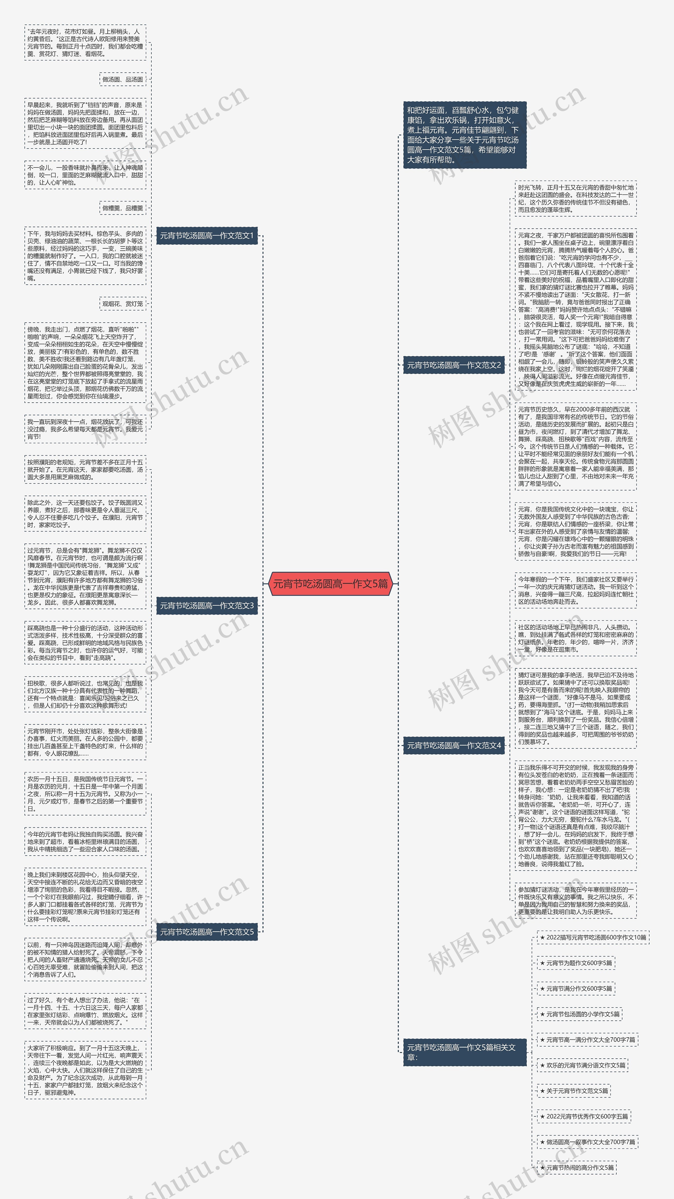 元宵节吃汤圆高一作文5篇思维导图