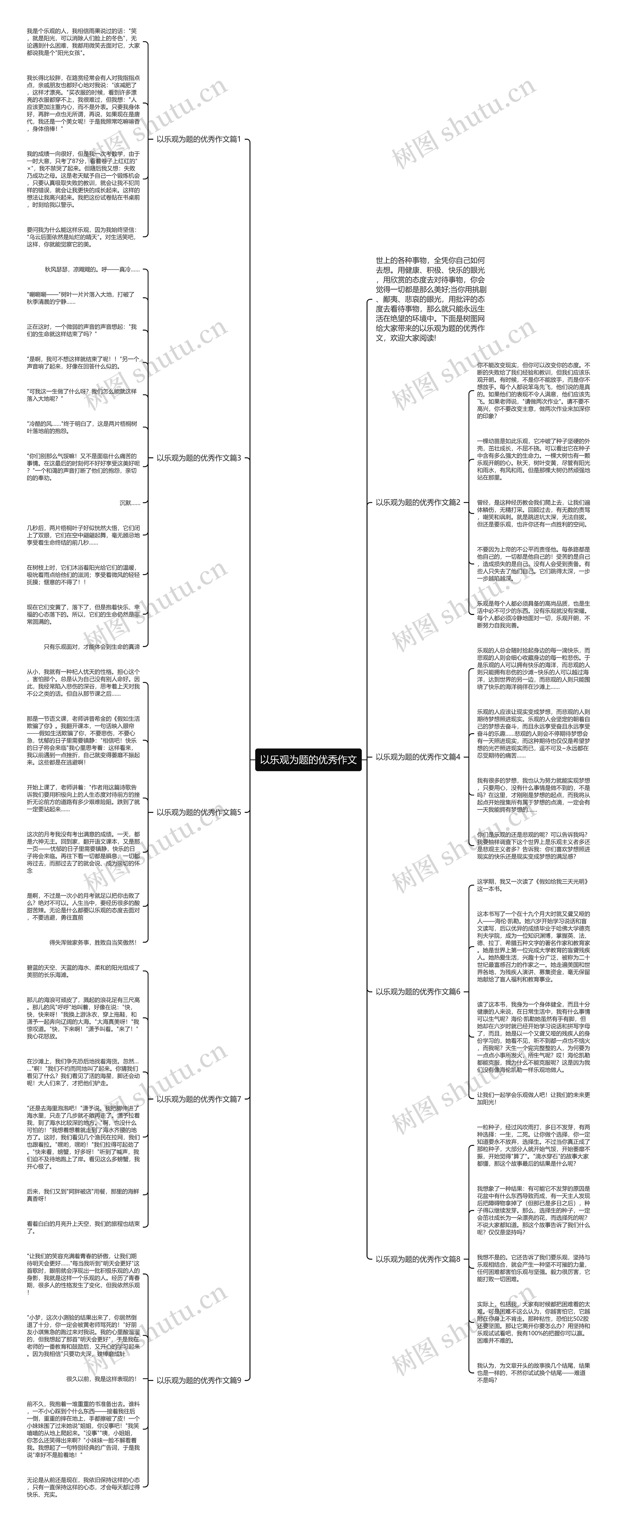 以乐观为题的优秀作文思维导图