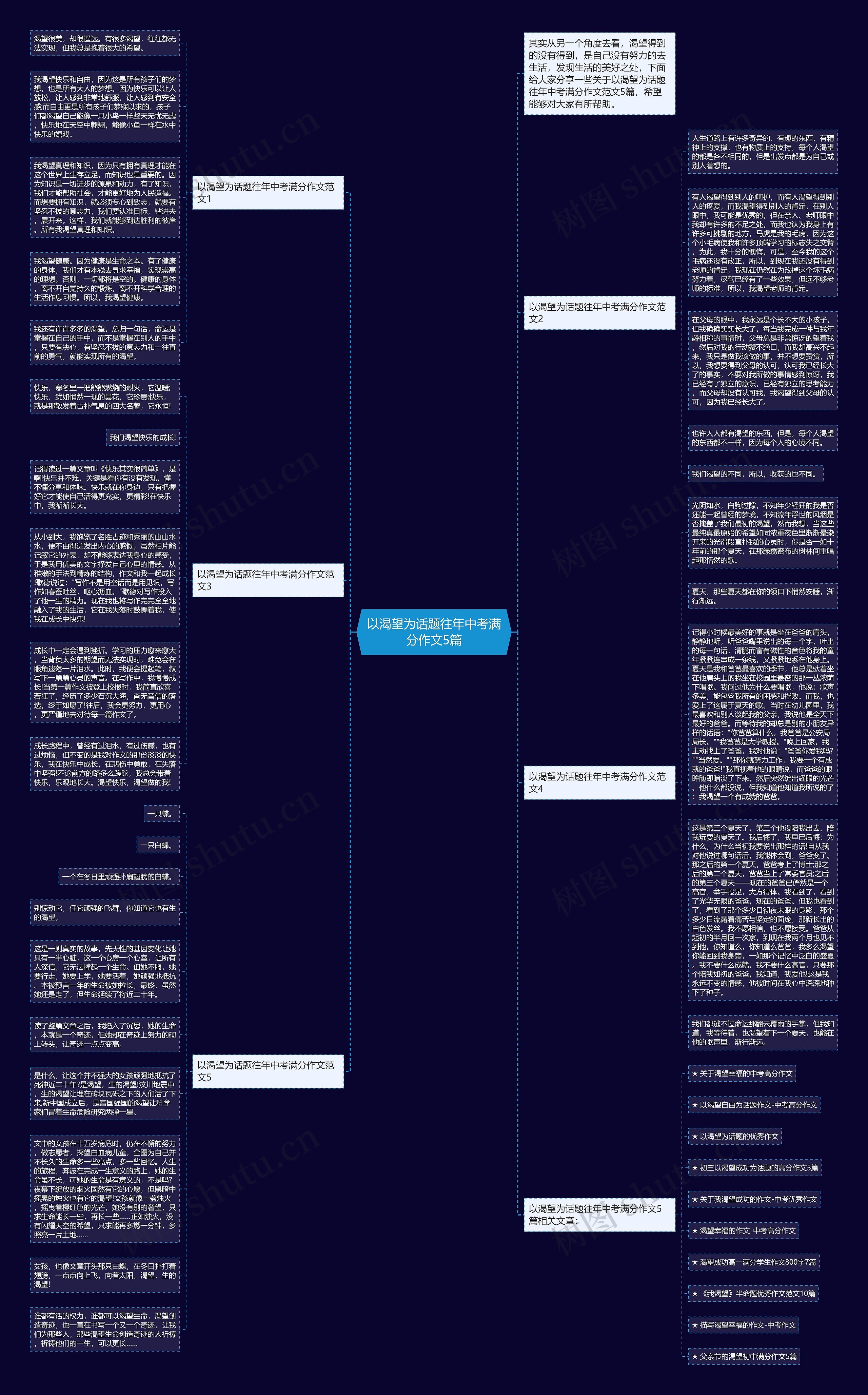 以渴望为话题往年中考满分作文5篇思维导图