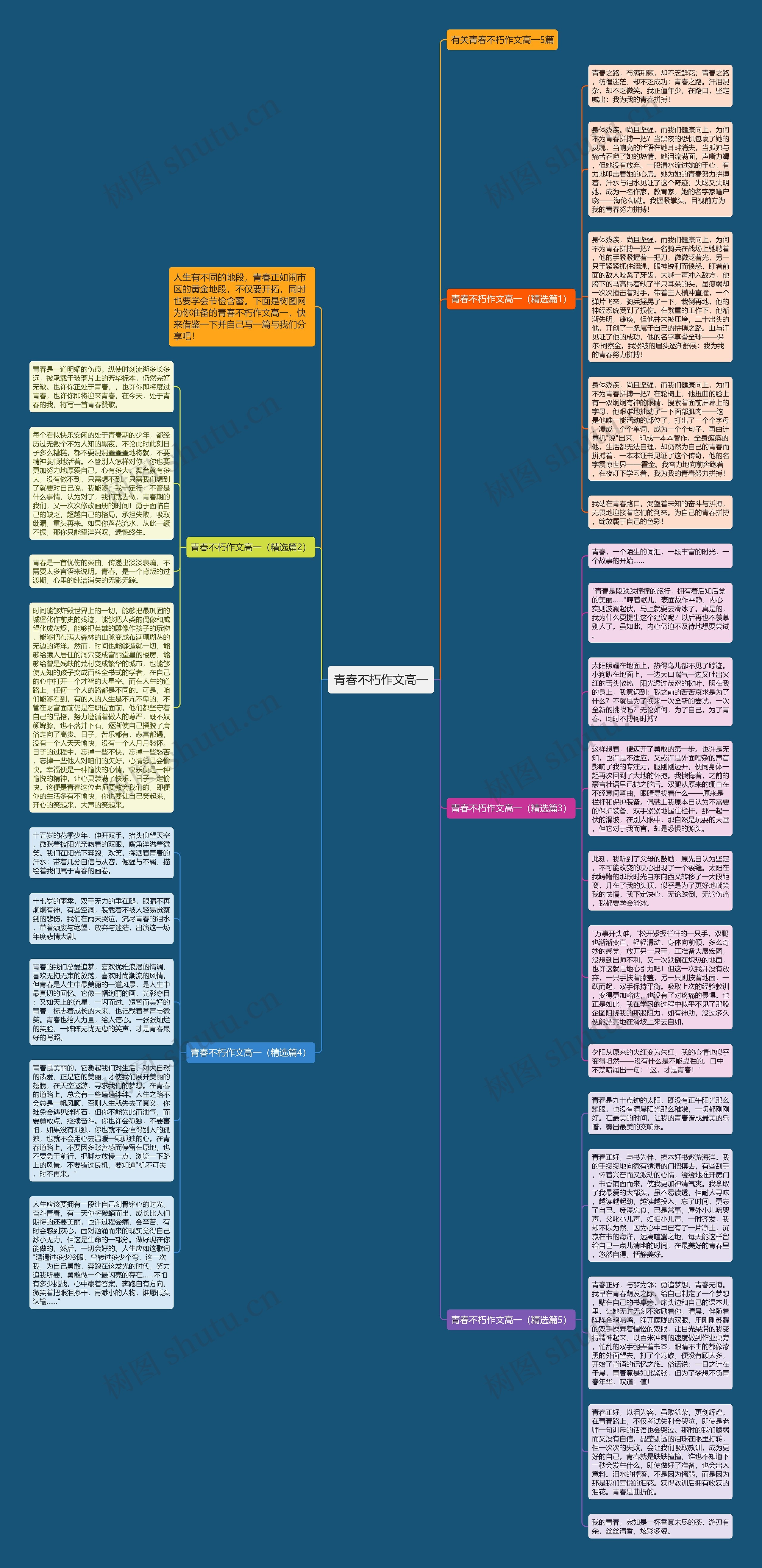 青春不朽作文高一思维导图