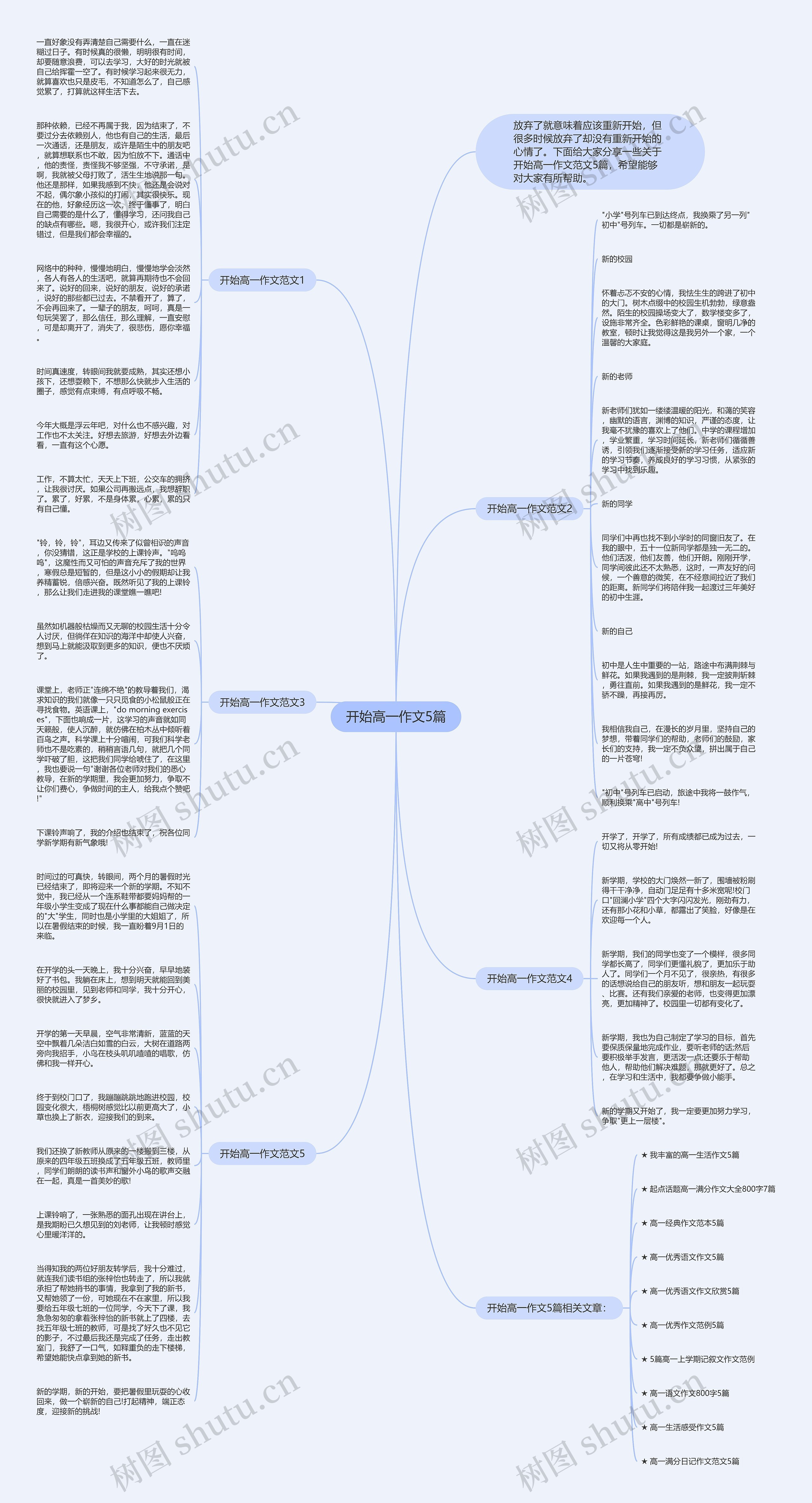 开始高一作文5篇思维导图