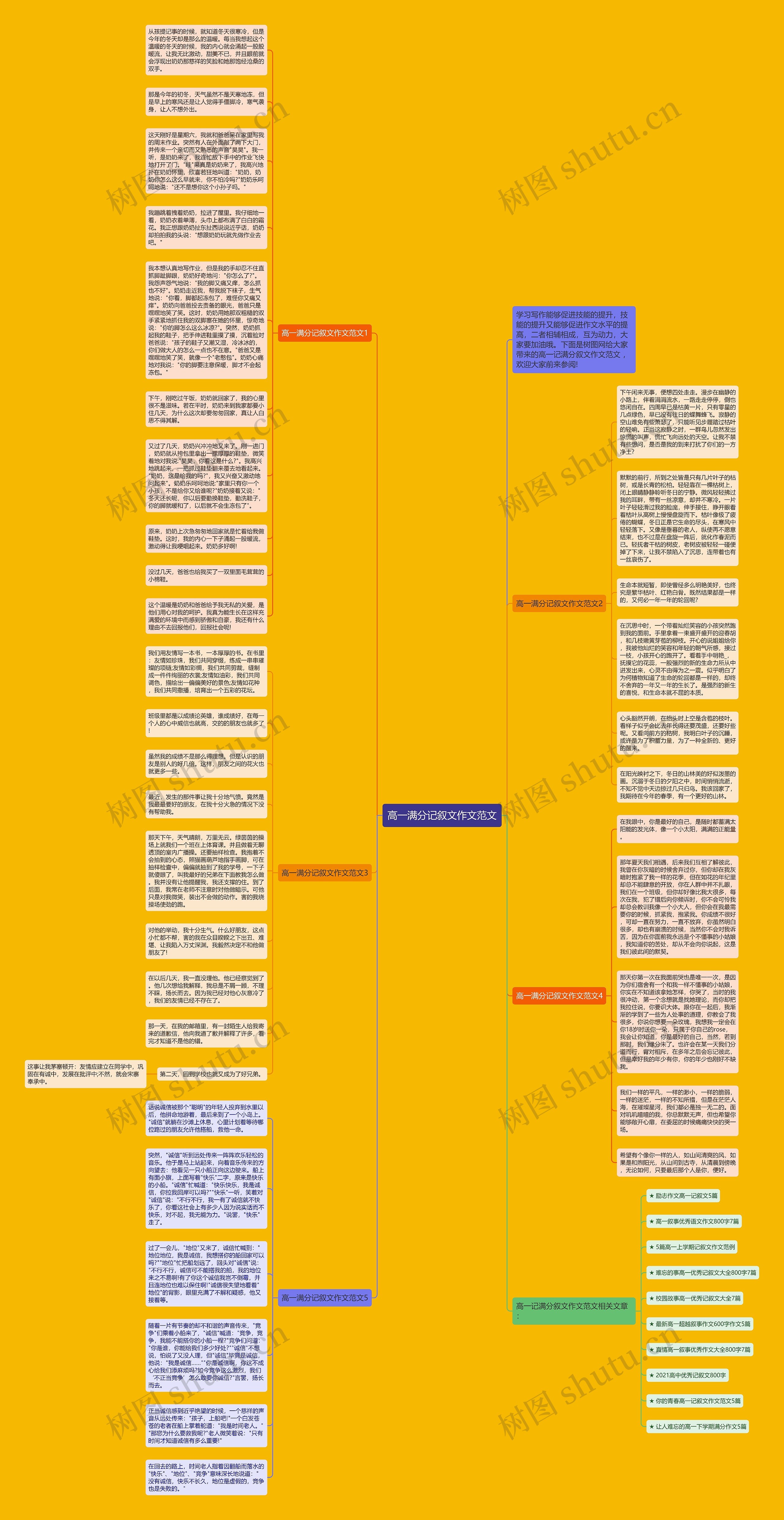 高一满分记叙文作文范文思维导图