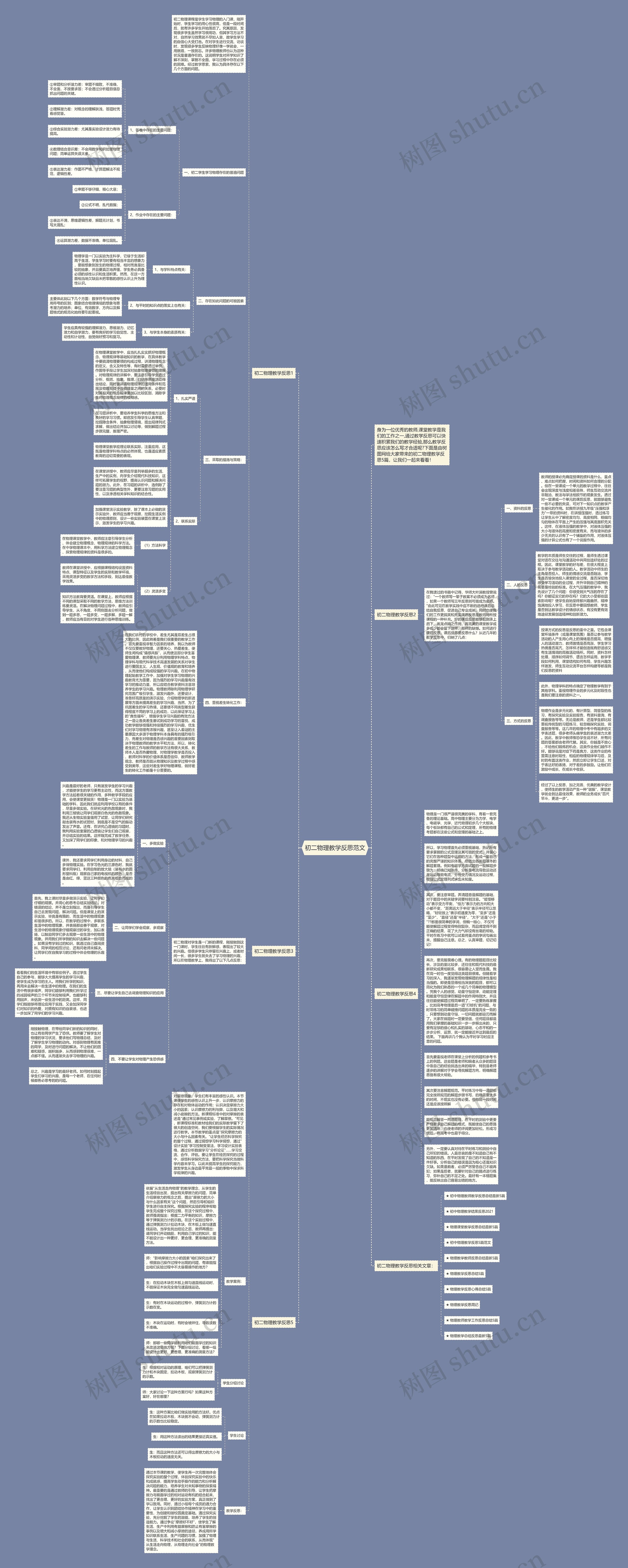 初二物理教学反思范文思维导图