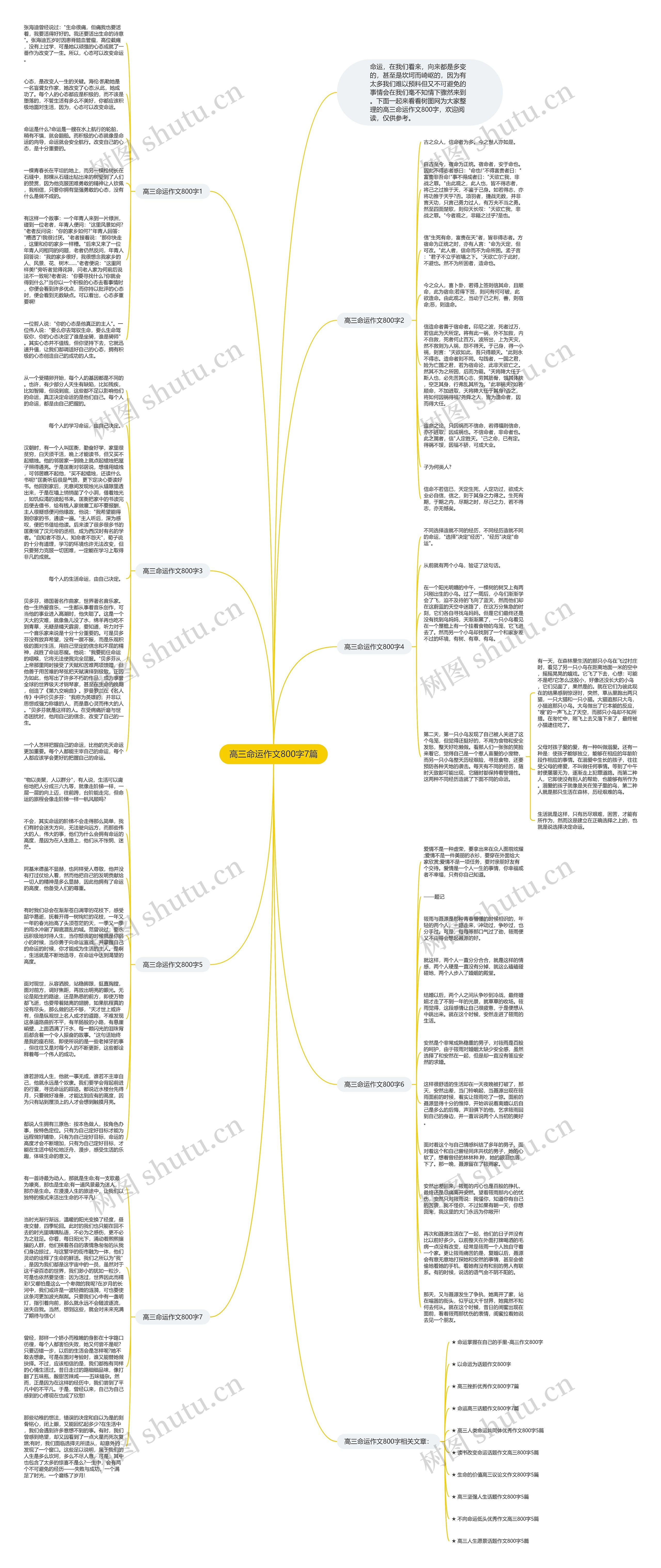 高三命运作文800字7篇思维导图