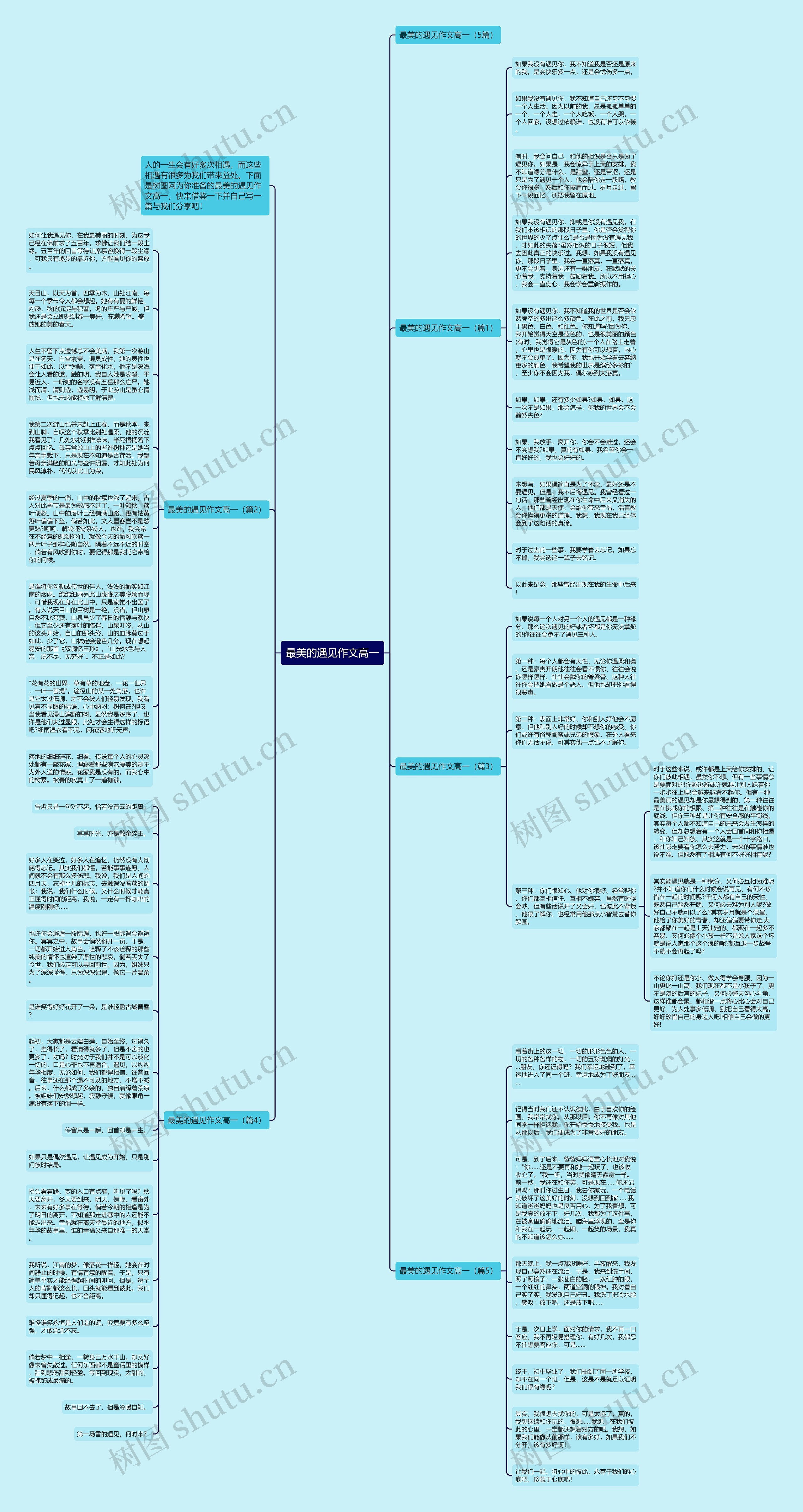 最美的遇见作文高一思维导图高清图 最美的遇见作文高一思维导图