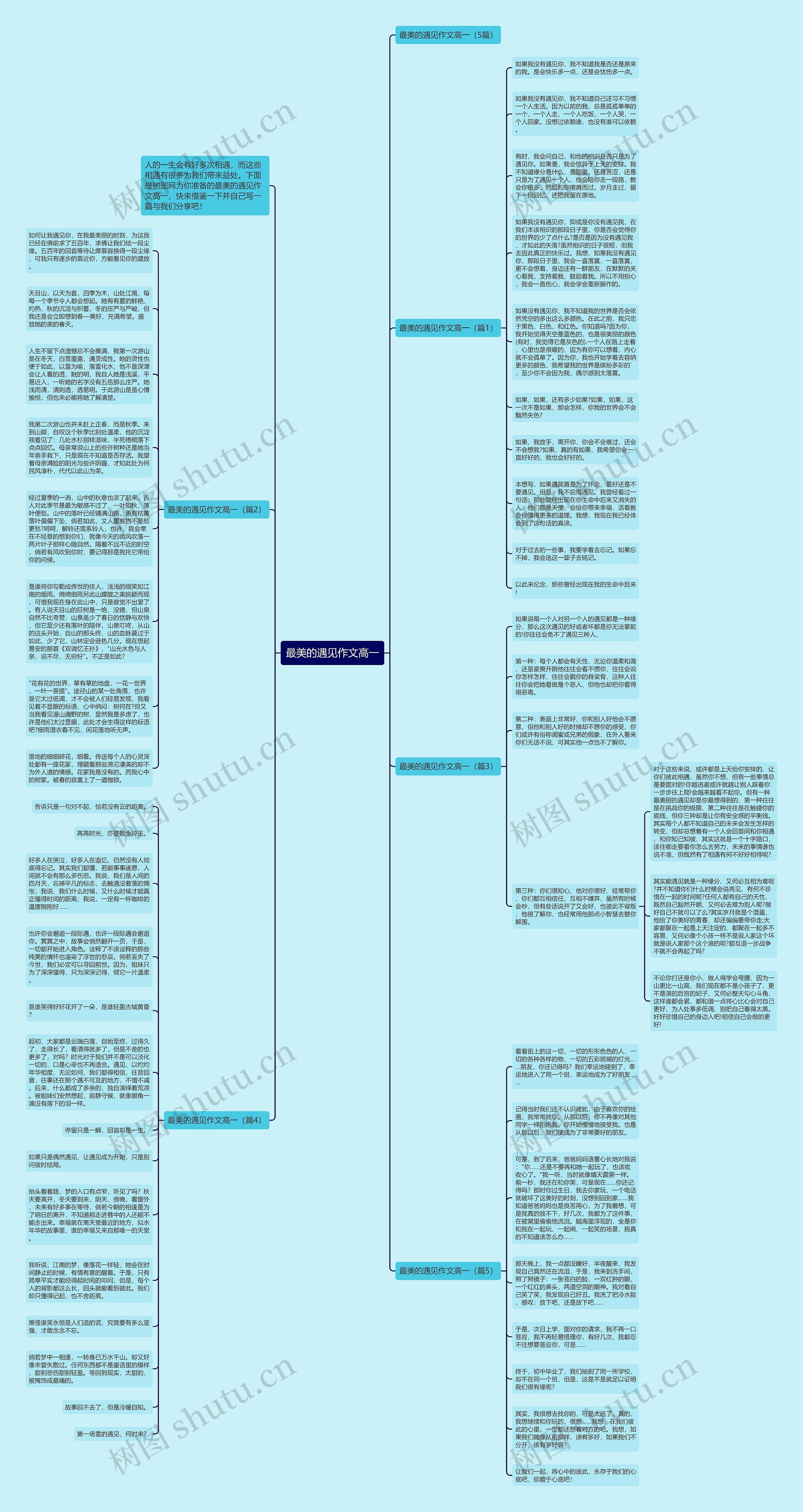 最美的遇见作文高一思维导图
