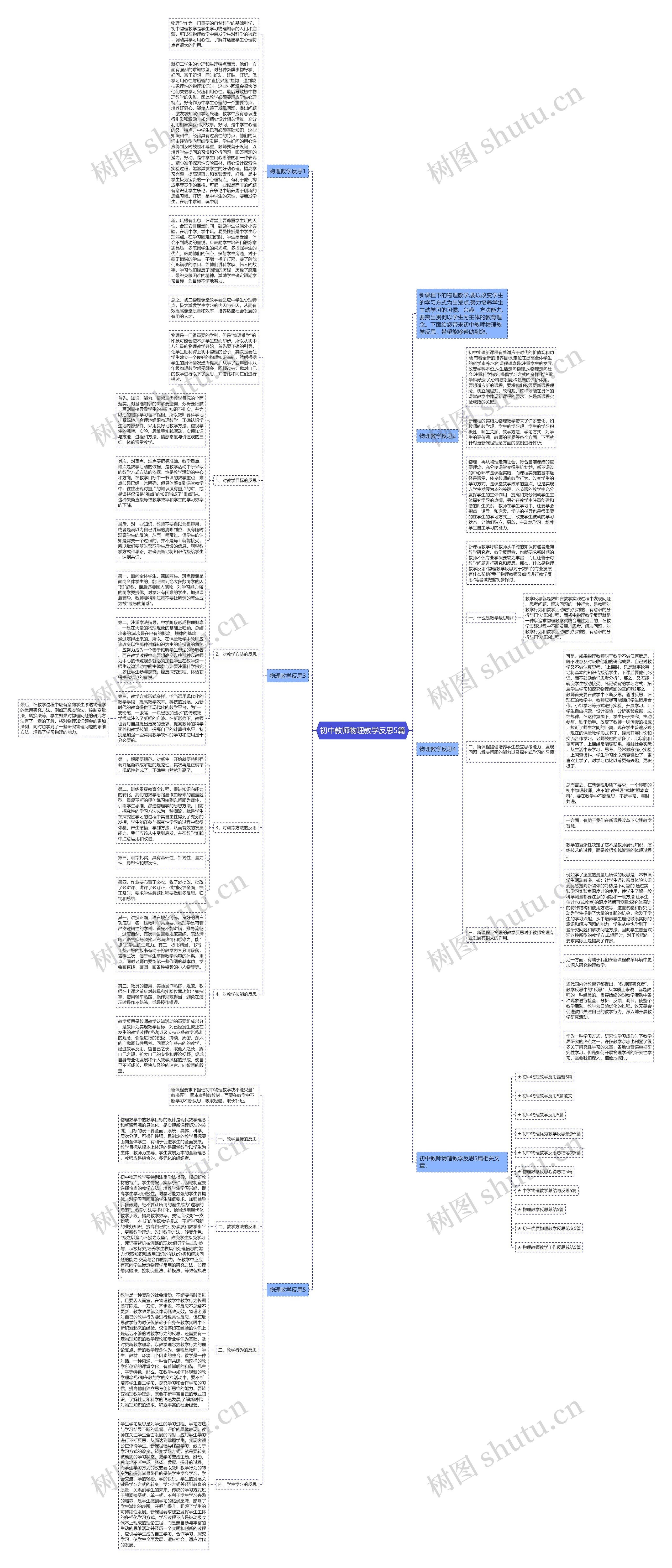 初中教师物理教学反思5篇思维导图