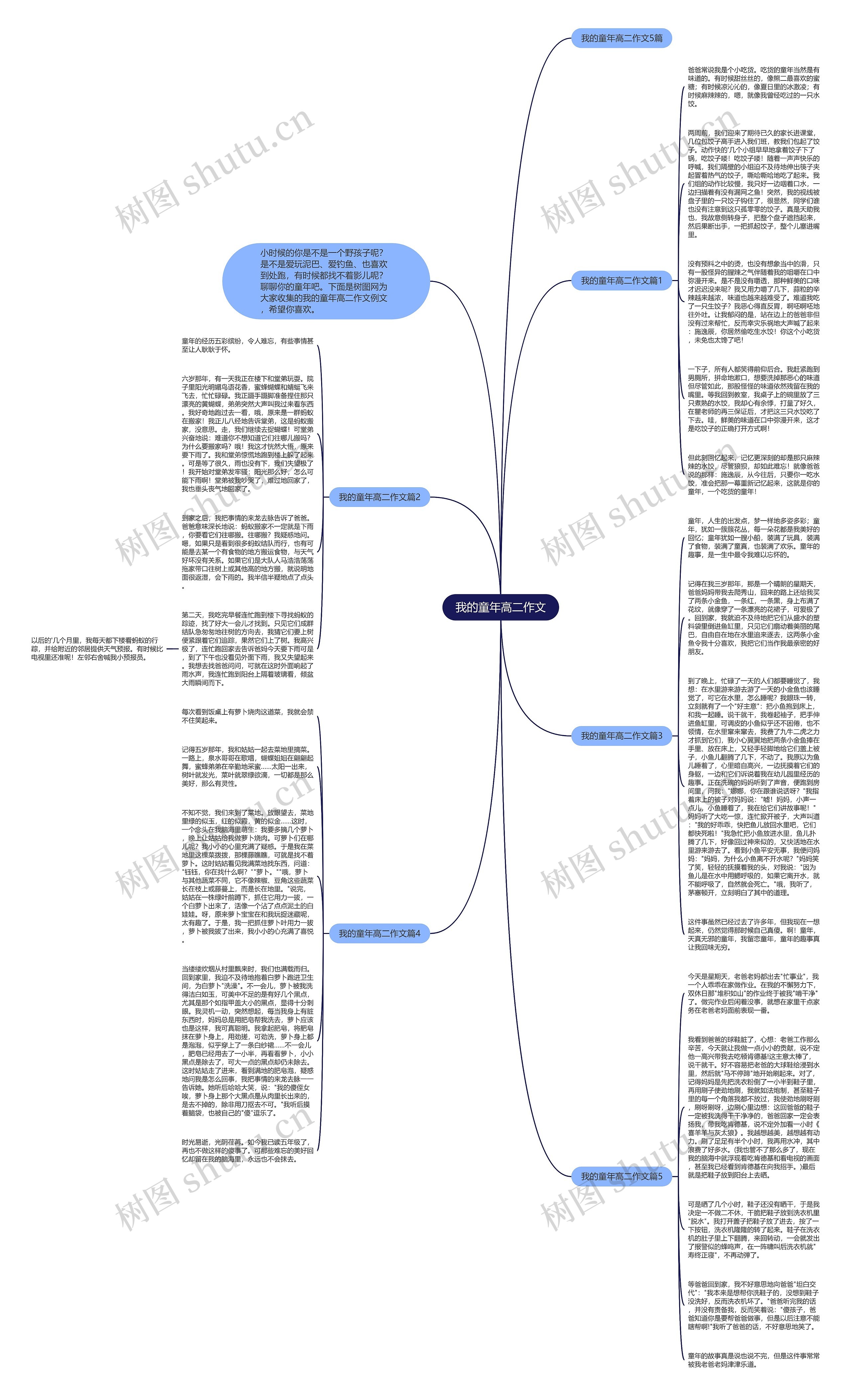我的童年高二作文思维导图