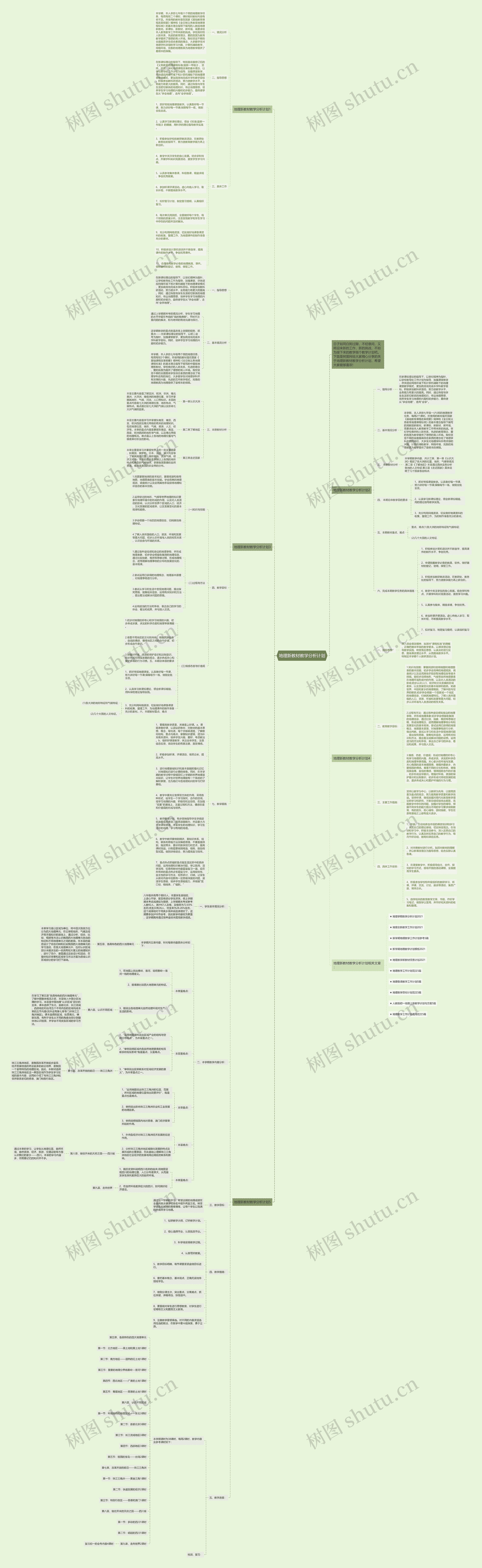 地理新教材教学分析计划思维导图