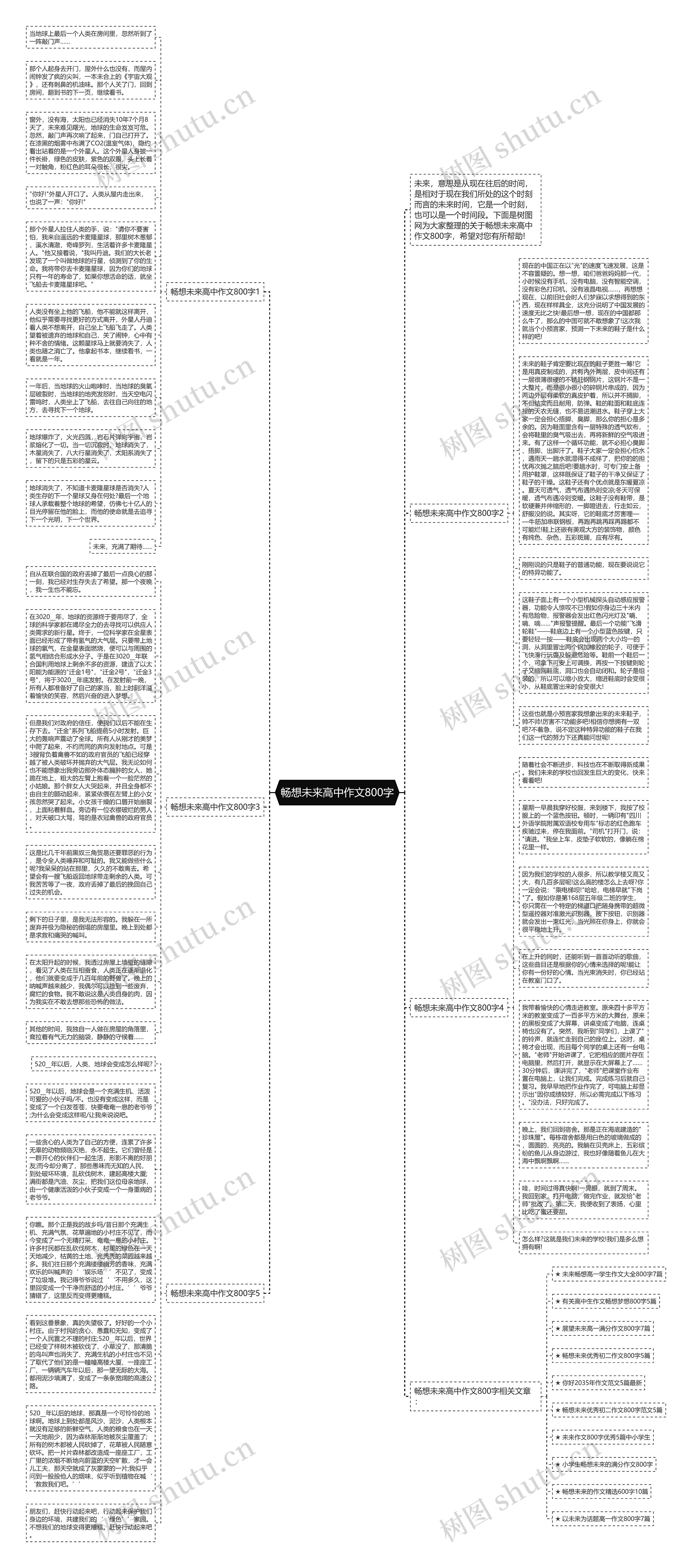 畅想未来高中作文800字思维导图