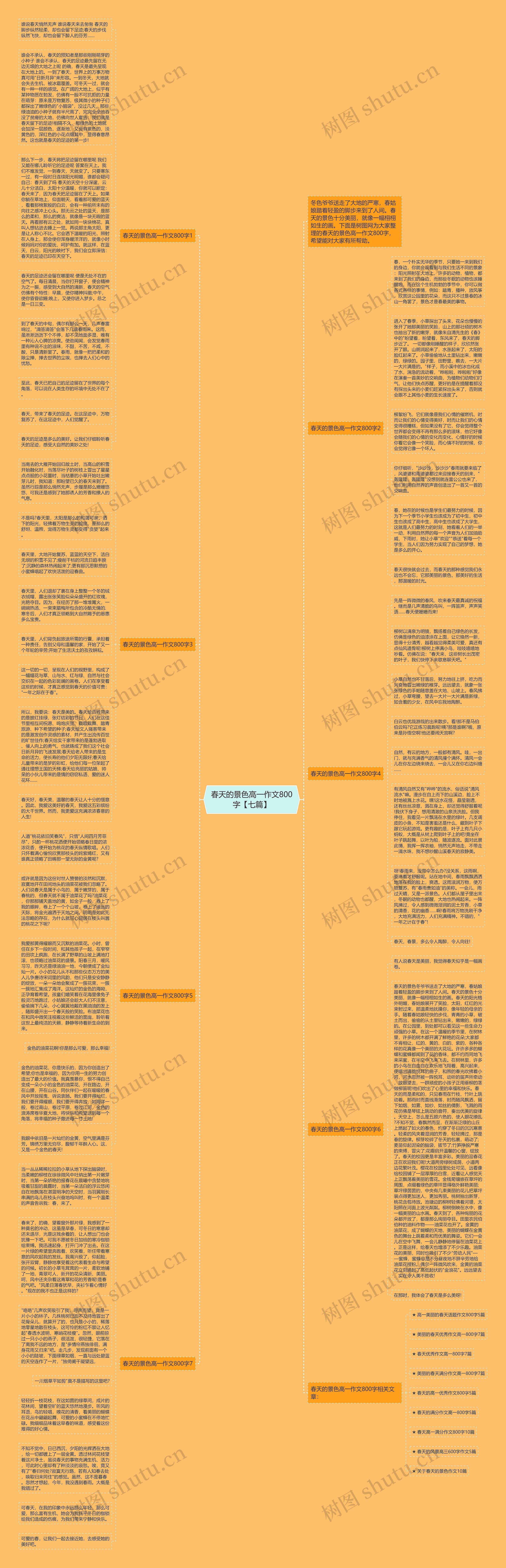 春天的景色高一作文800字【七篇】思维导图