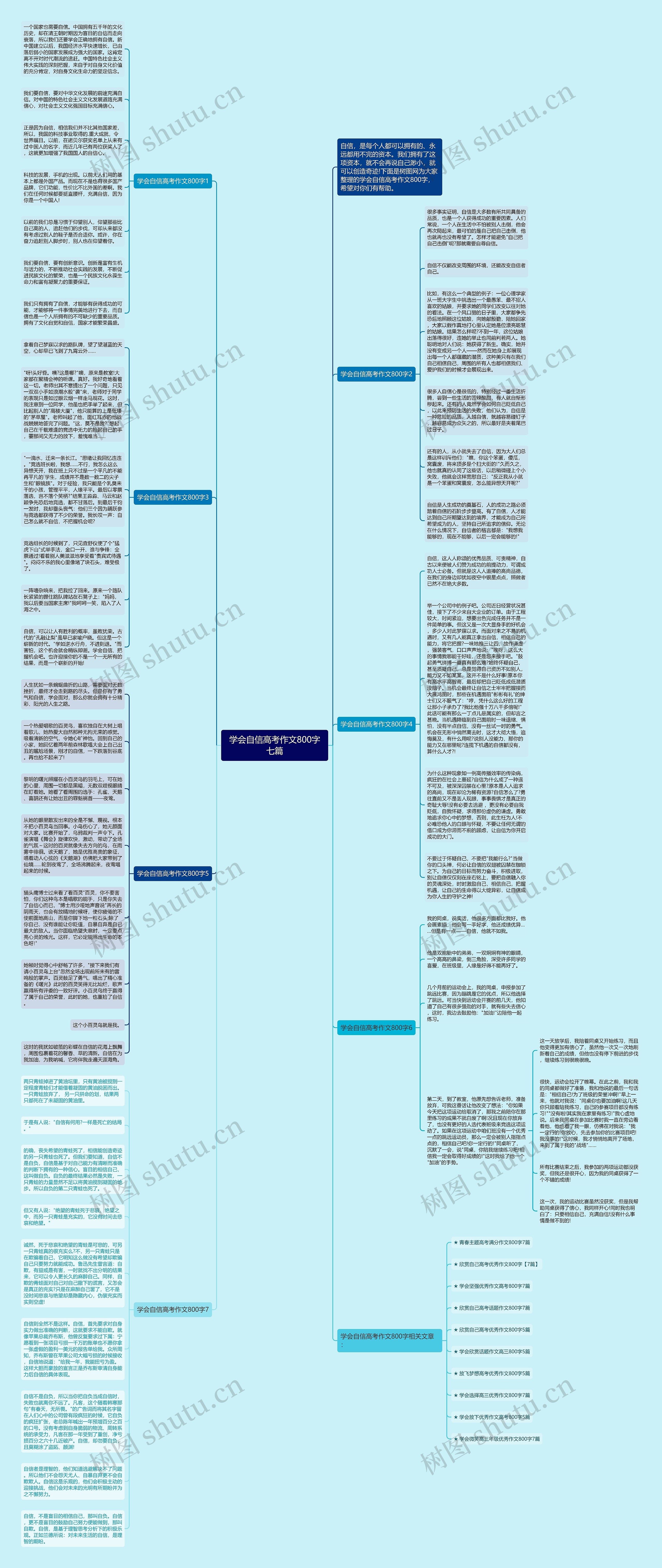 学会自信高考作文800字七篇思维导图