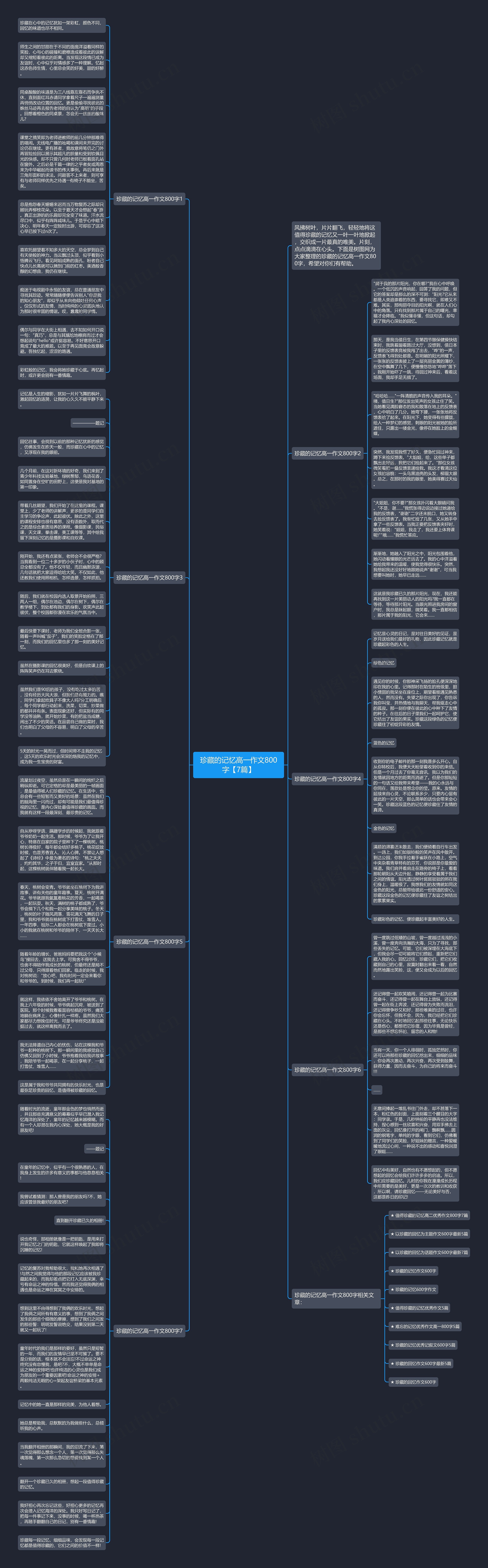 珍藏的记忆高一作文800字【7篇】思维导图