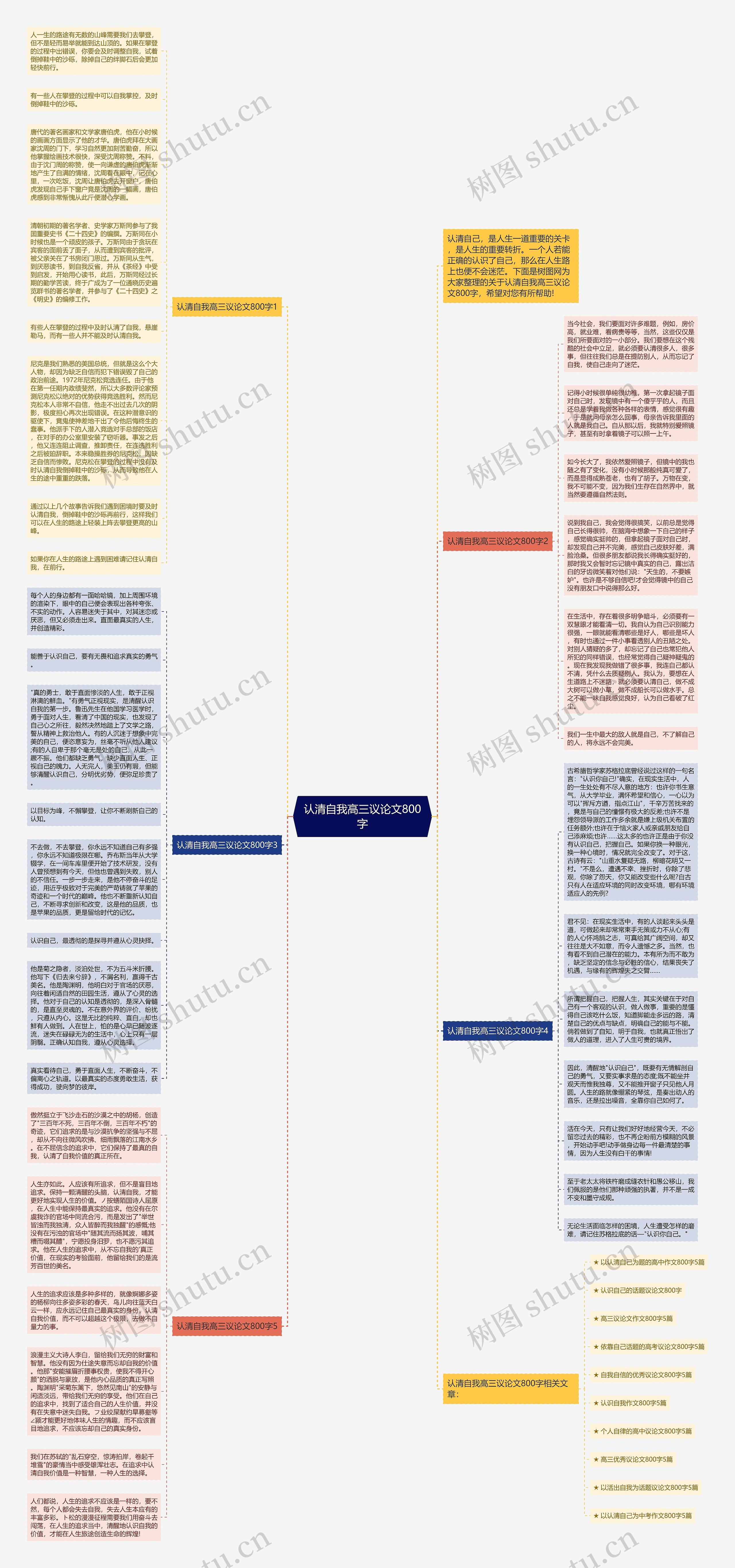 认清自我高三议论文800字思维导图