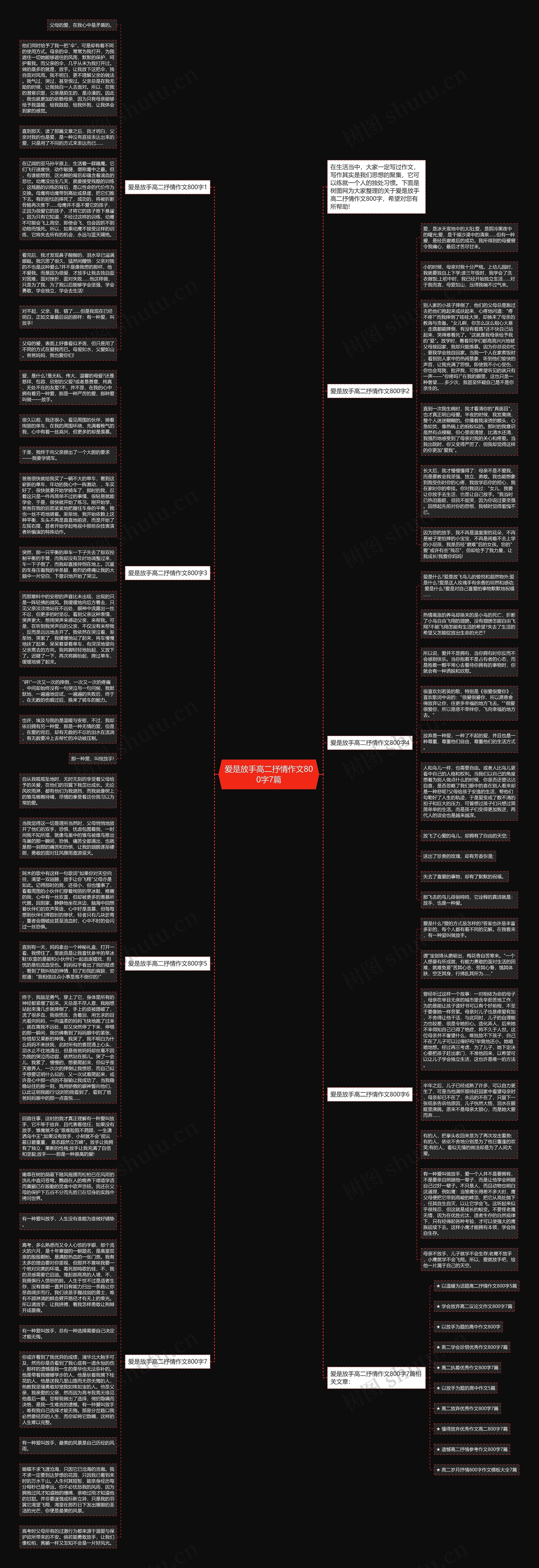 爱是放手高二抒情作文800字7篇思维导图