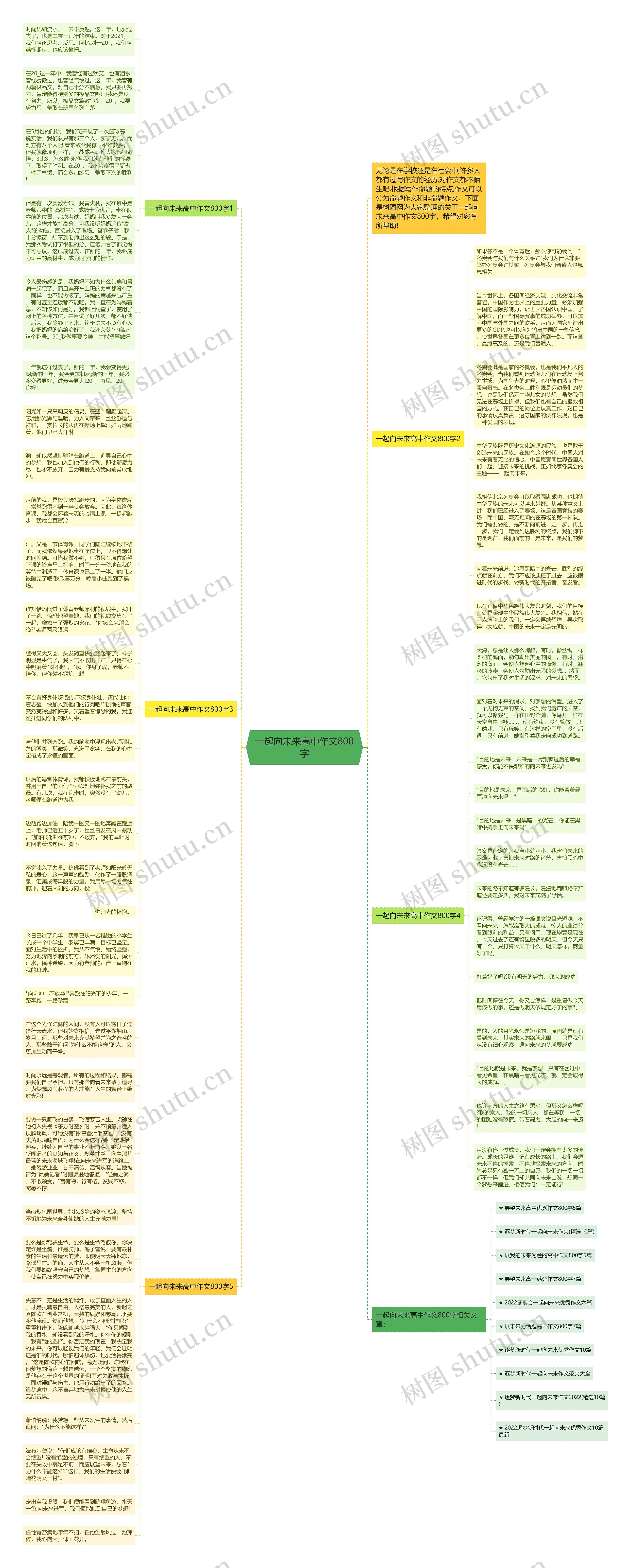 一起向未来高中作文800字思维导图
