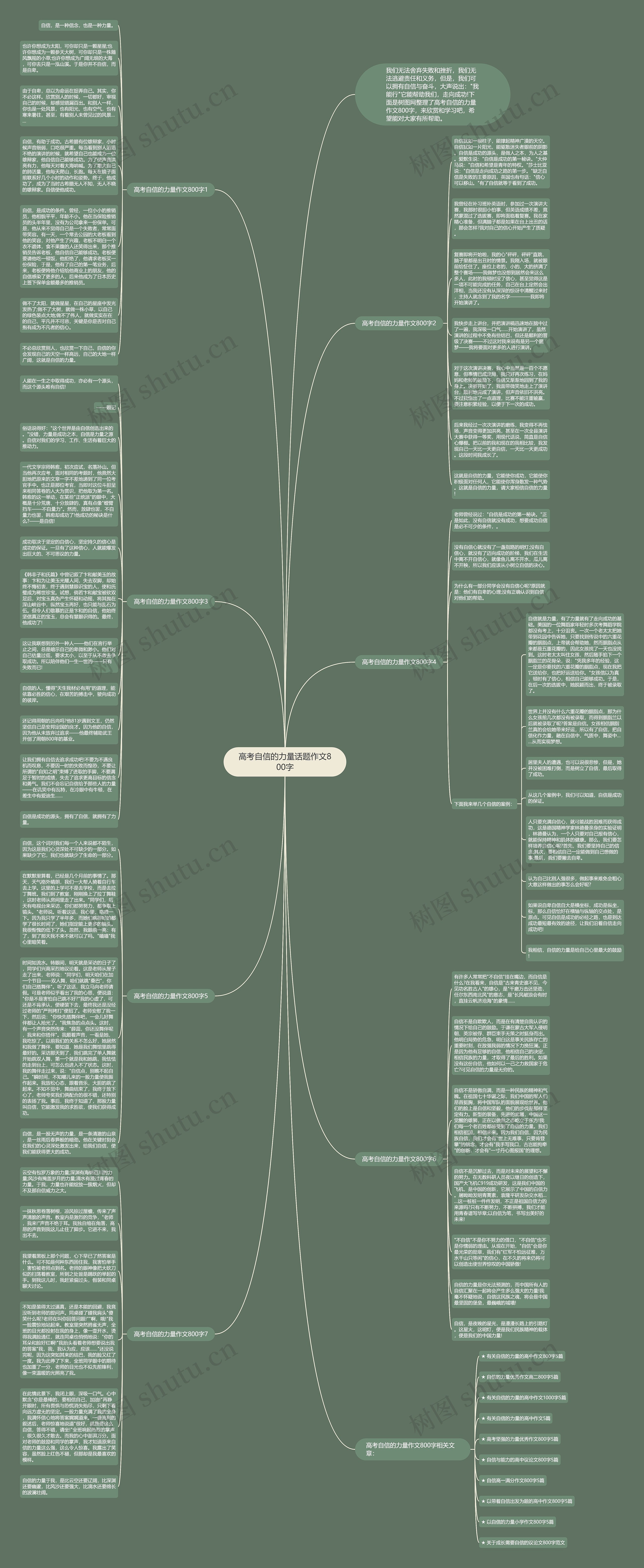 高考自信的力量话题作文800字思维导图