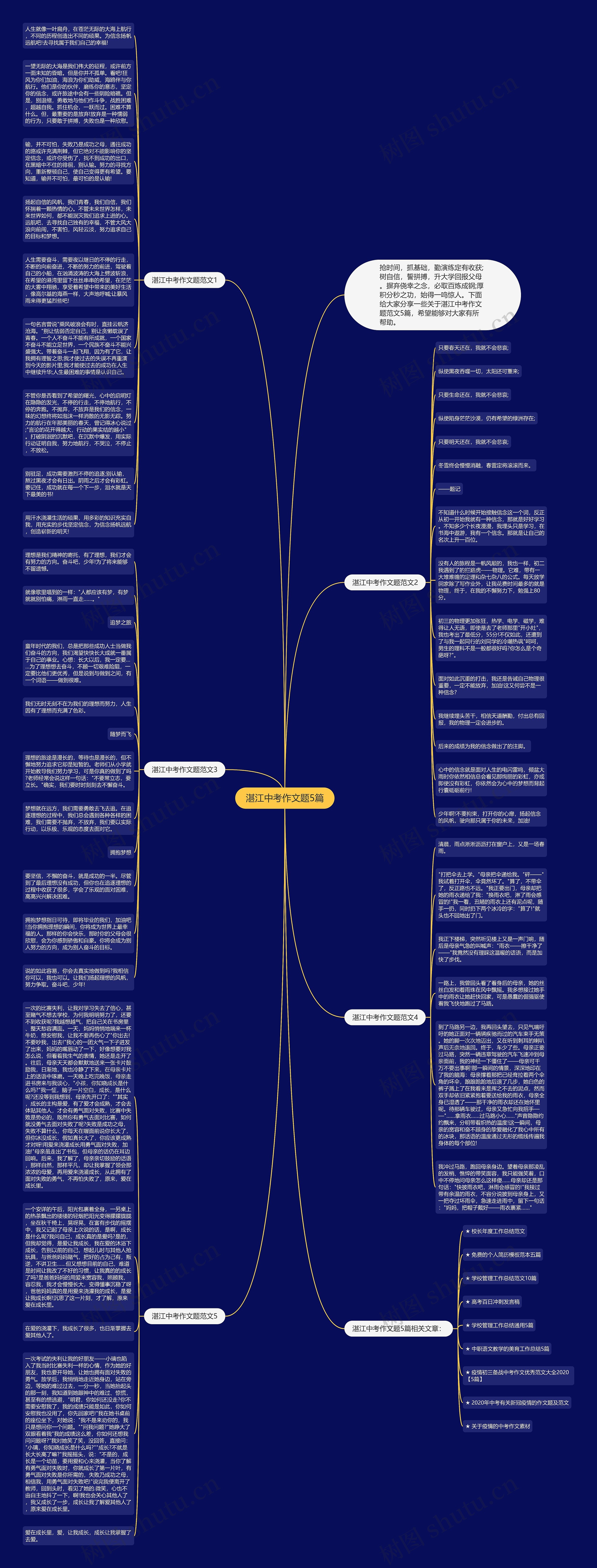 湛江中考作文题5篇思维导图高清图 湛江中考作文题5篇思维导图