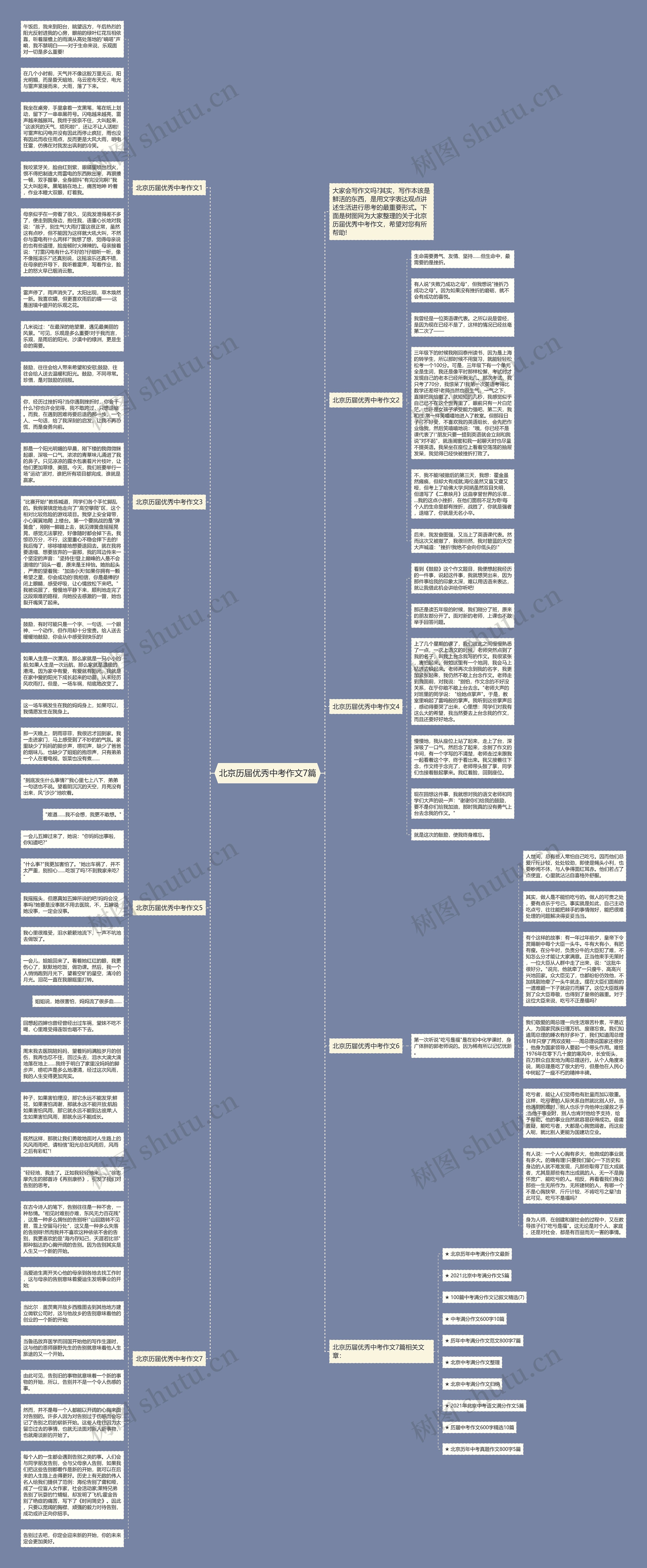 北京历届优秀中考作文7篇思维导图