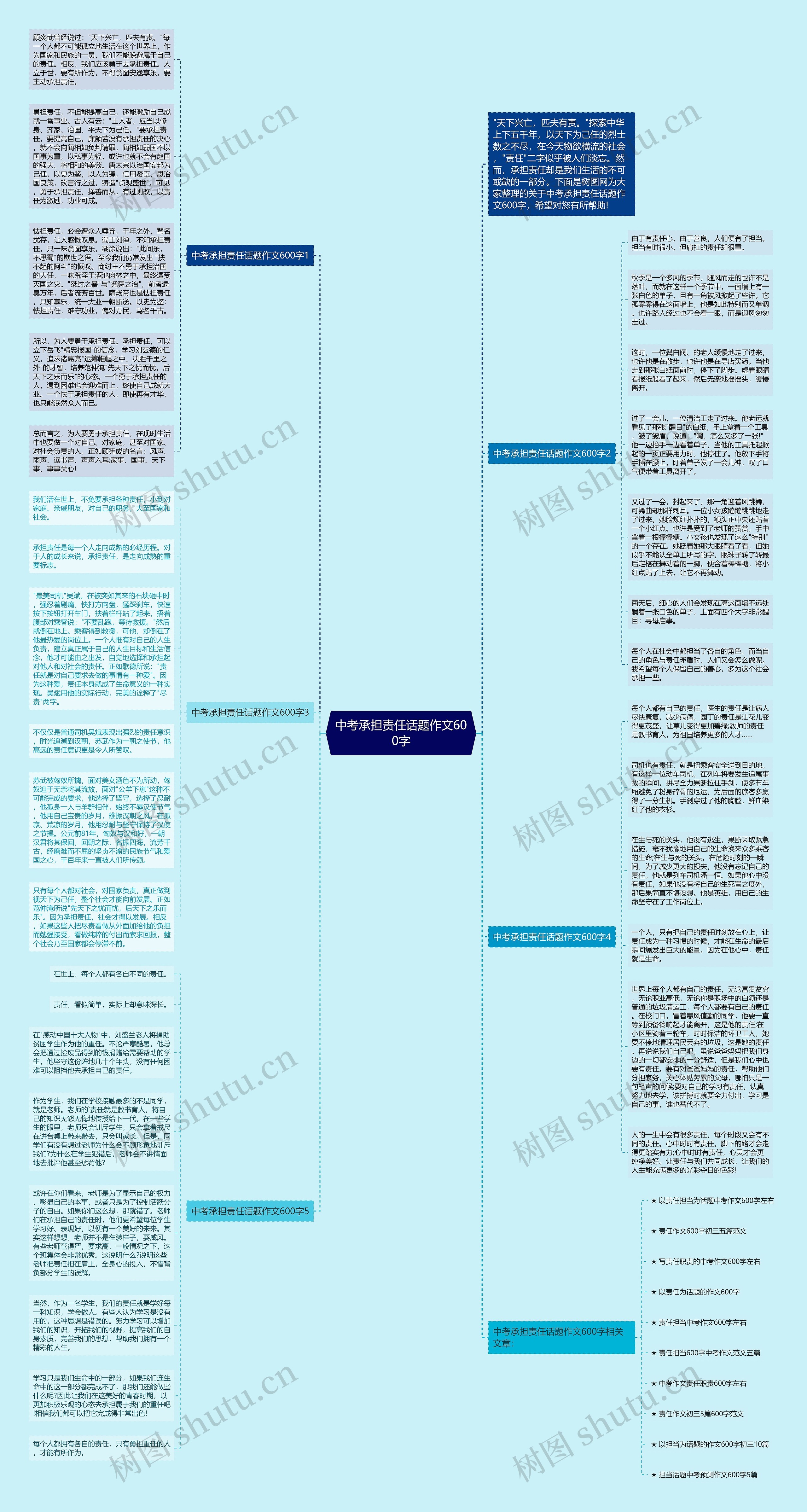 中考承担责任话题作文600字思维导图