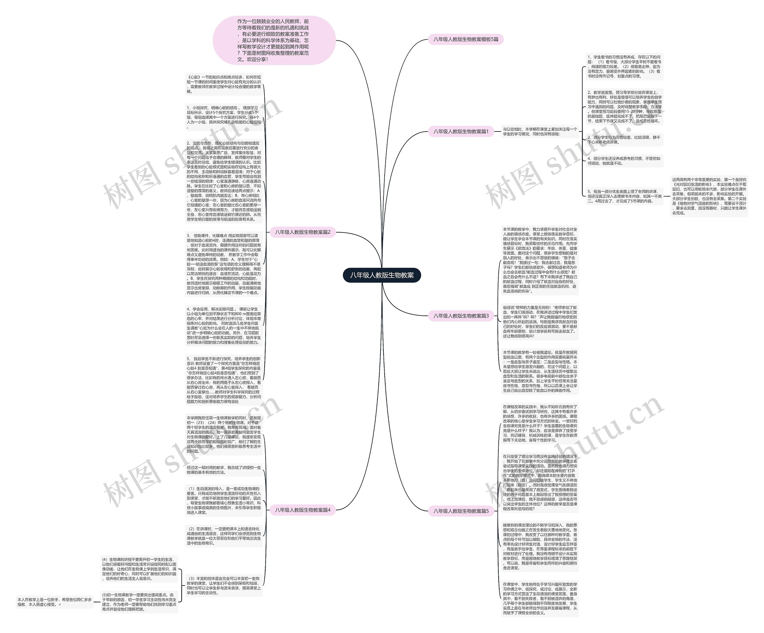 八年级人教版生物教案思维导图