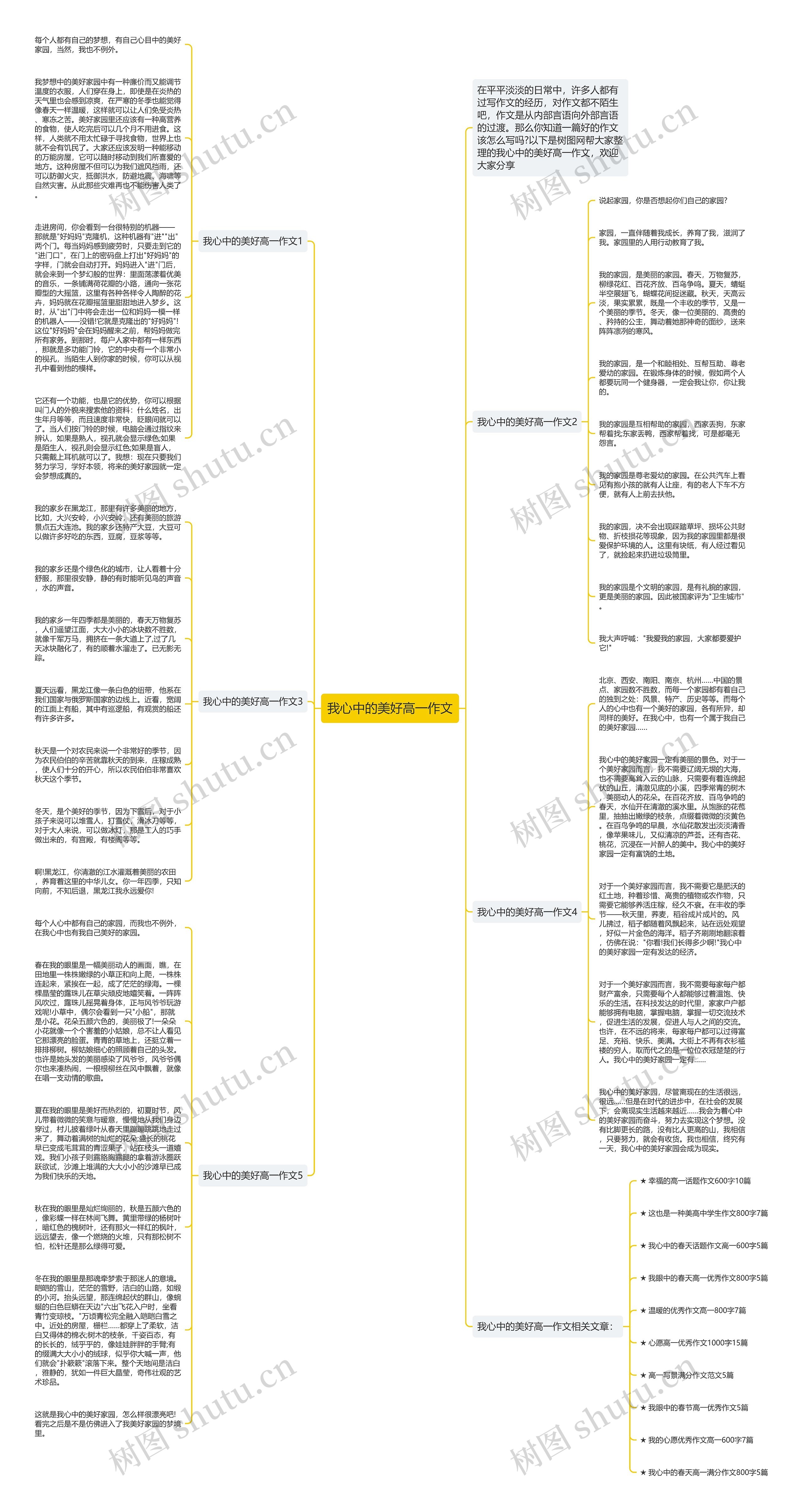 我心中的美好高一作文思维导图