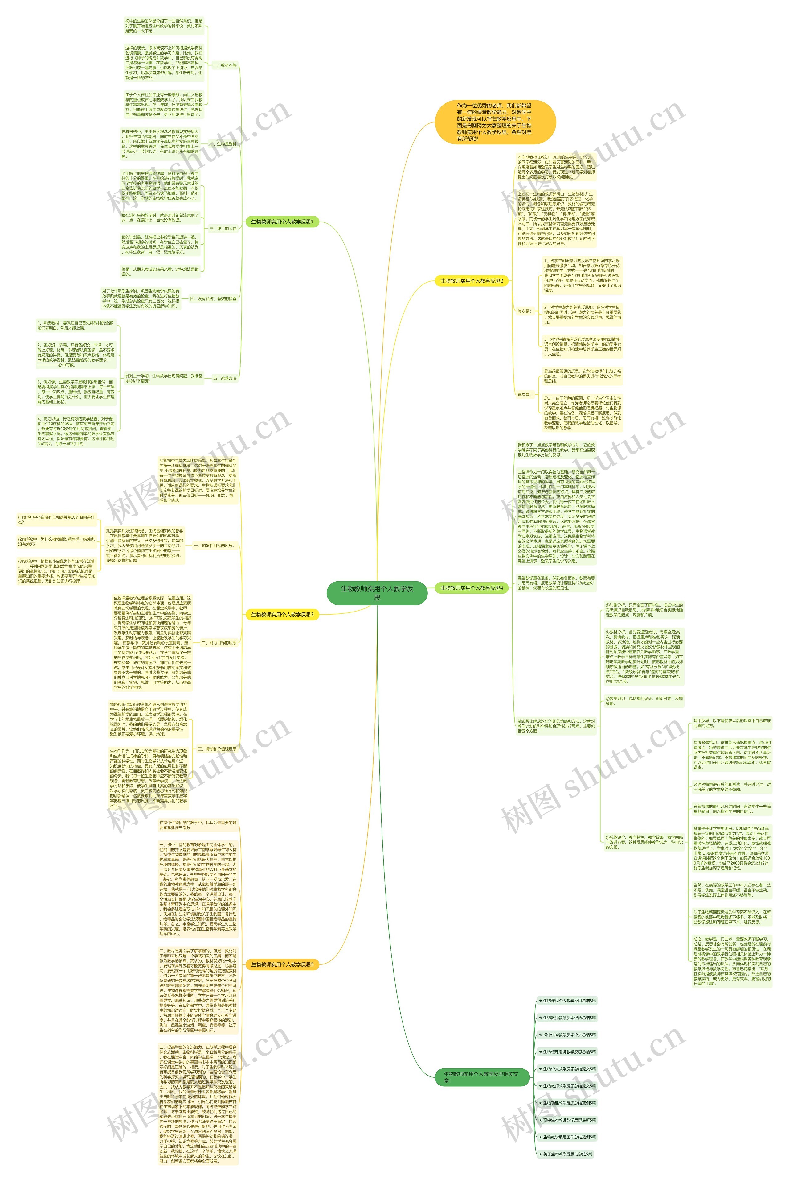 生物教师实用个人教学反思思维导图