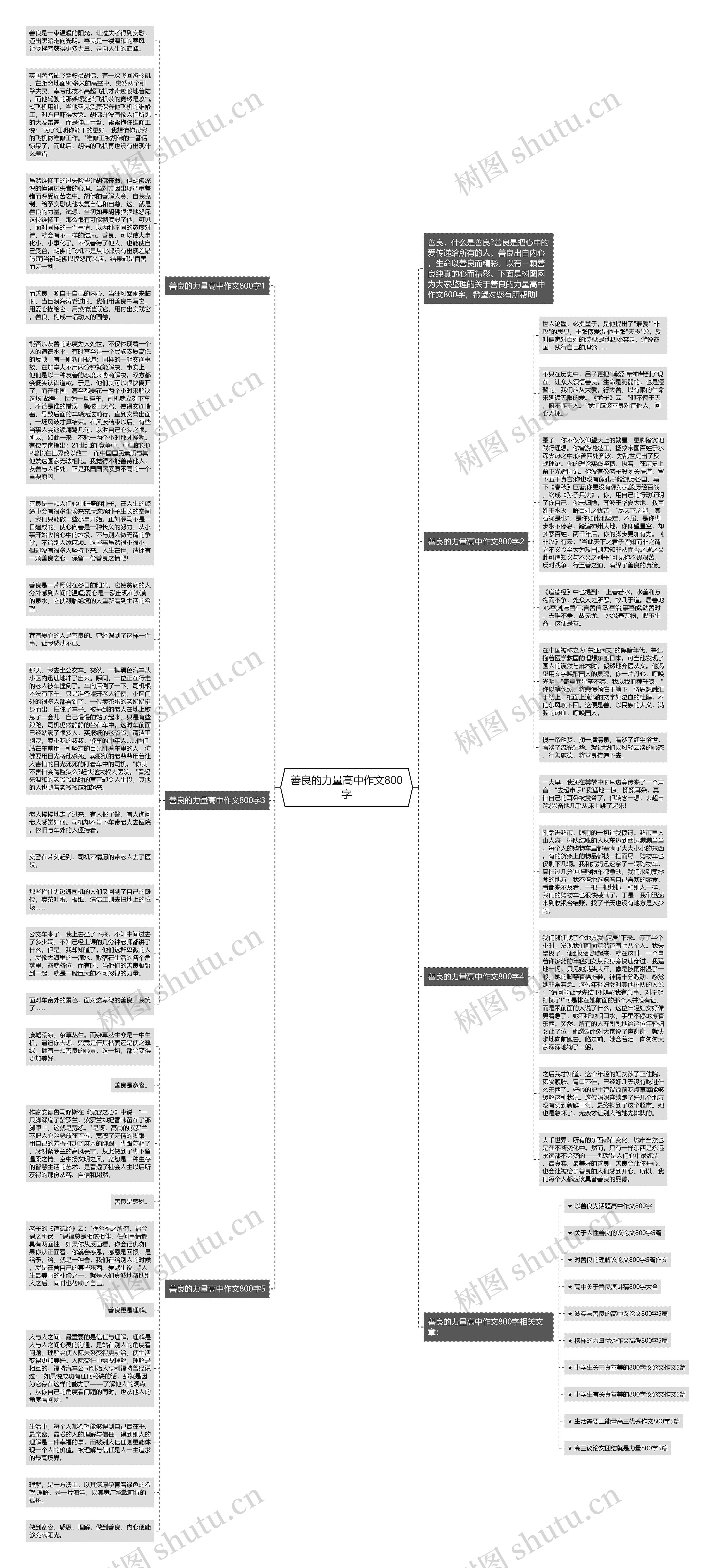 善良的力量高中作文800字思维导图