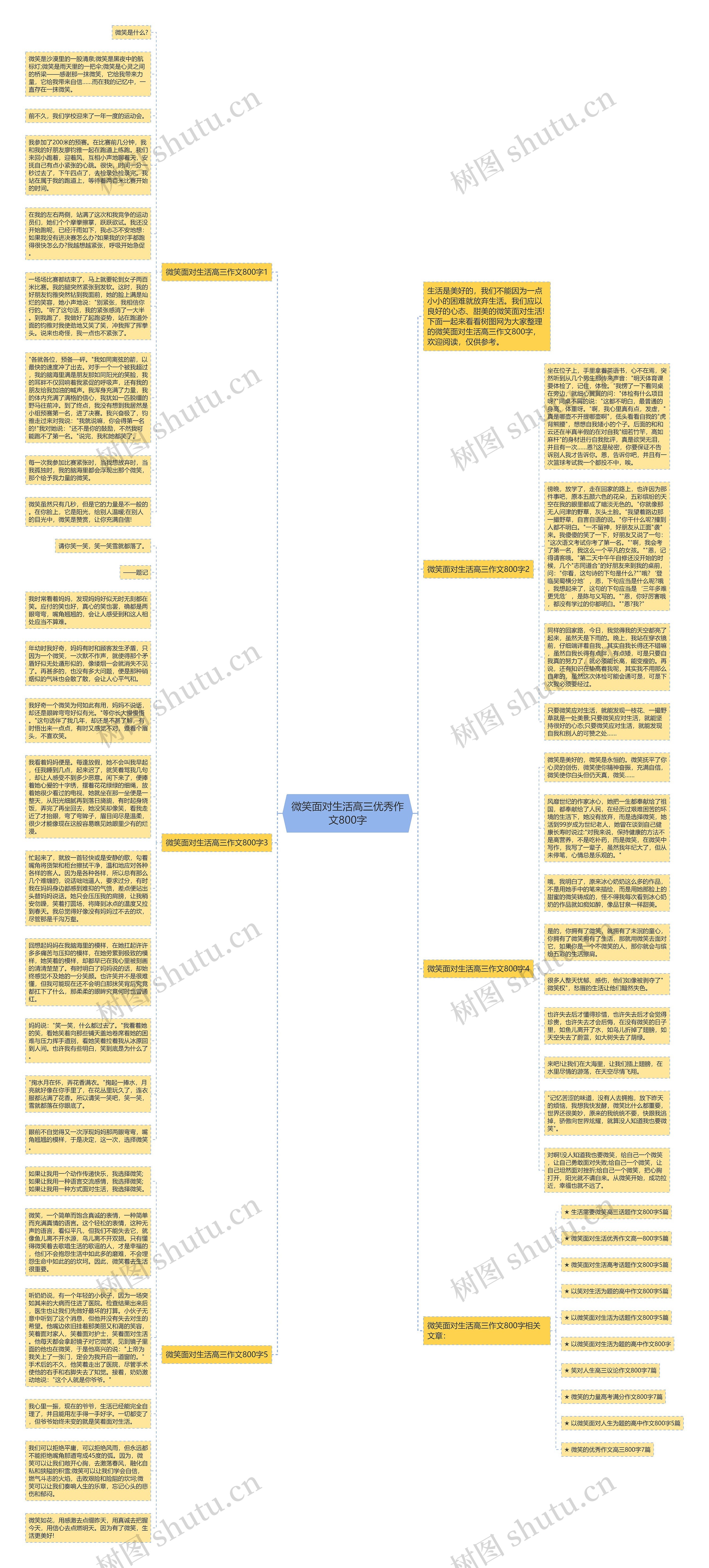 微笑面对生活高三优秀作文800字思维导图