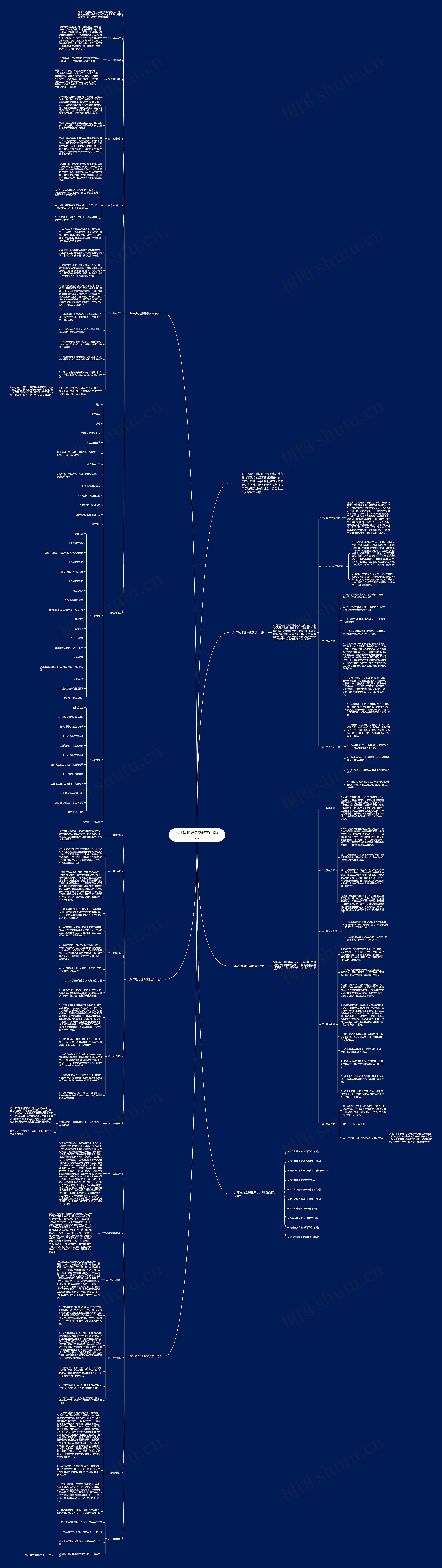 八年级地理课堂教学计划5篇思维导图