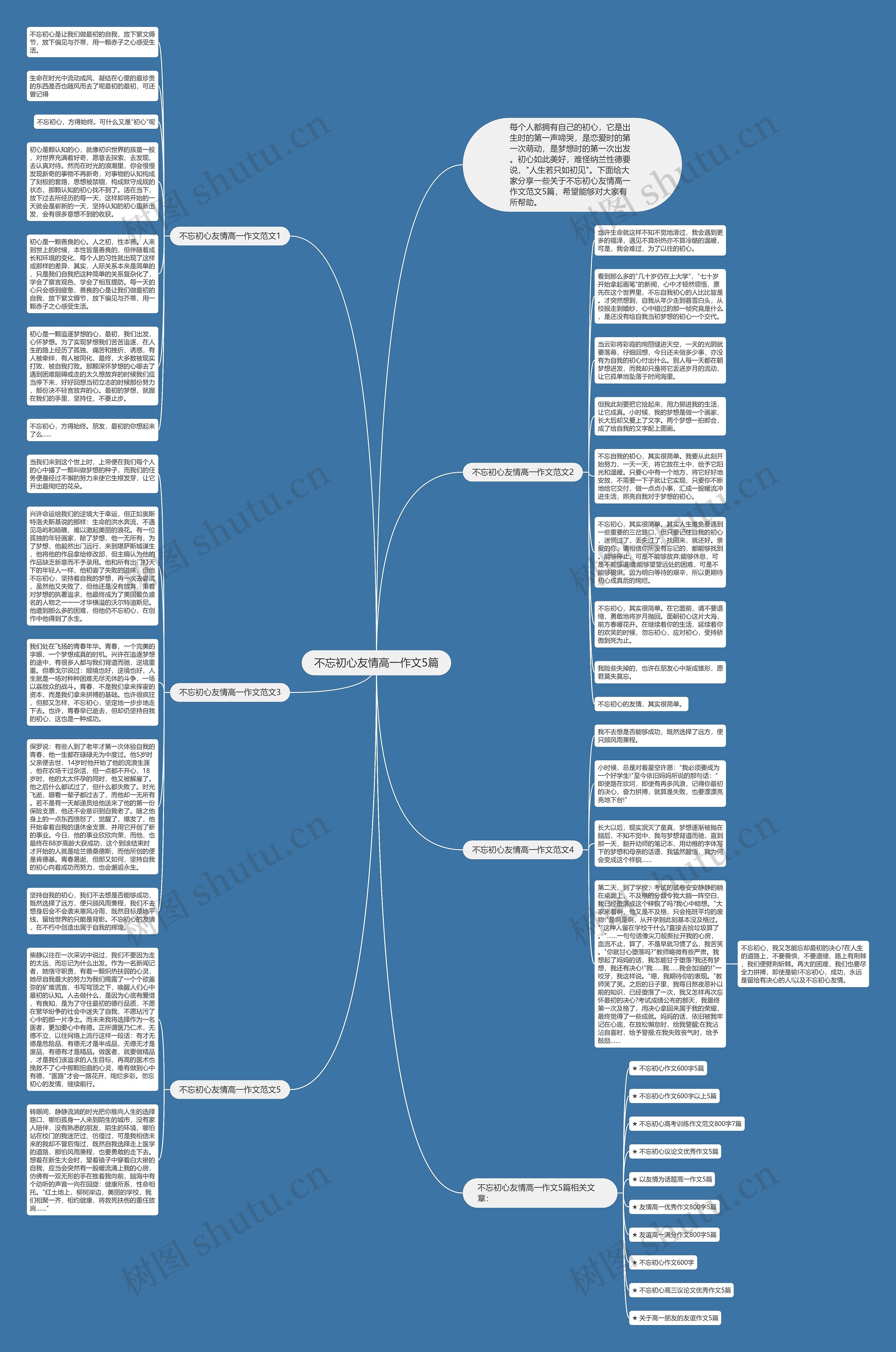 不忘初心友情高一作文5篇思维导图