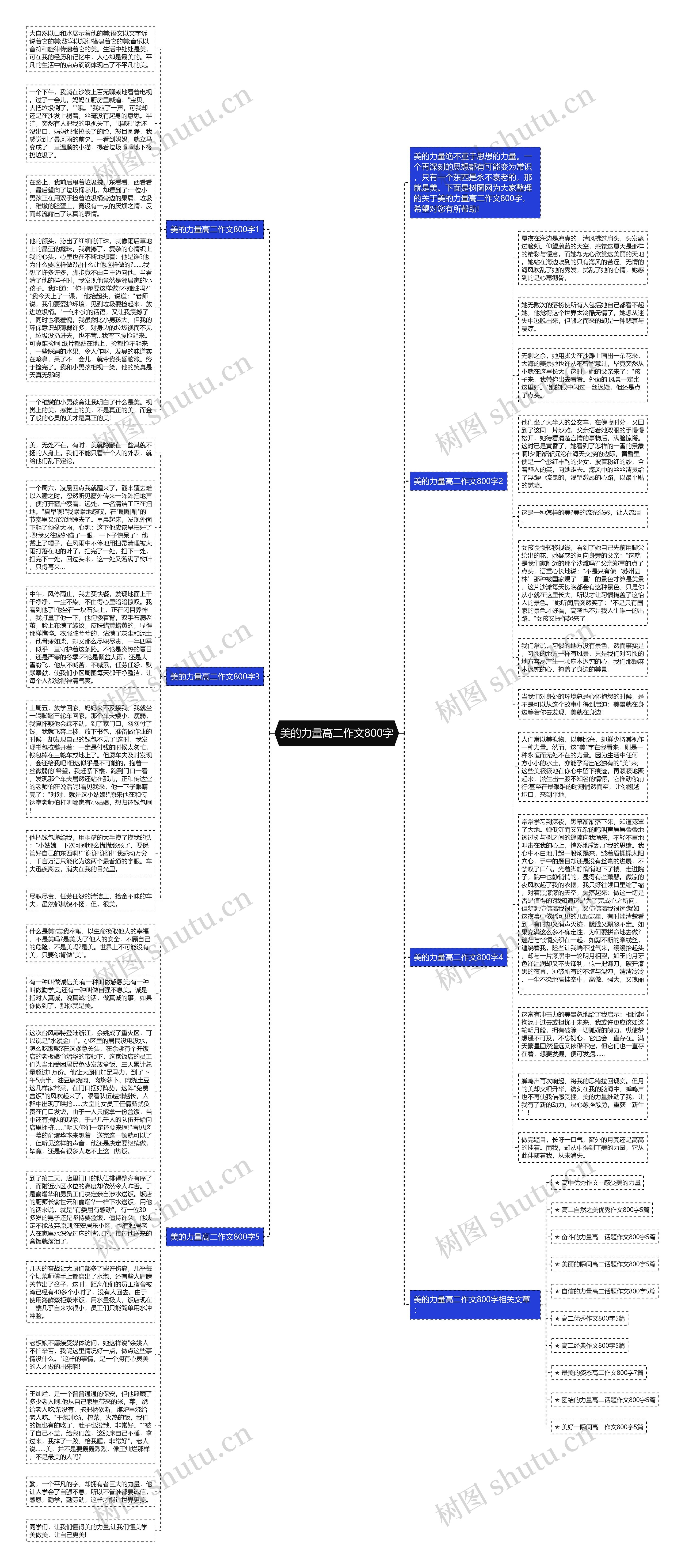 美的力量高二作文800字思维导图