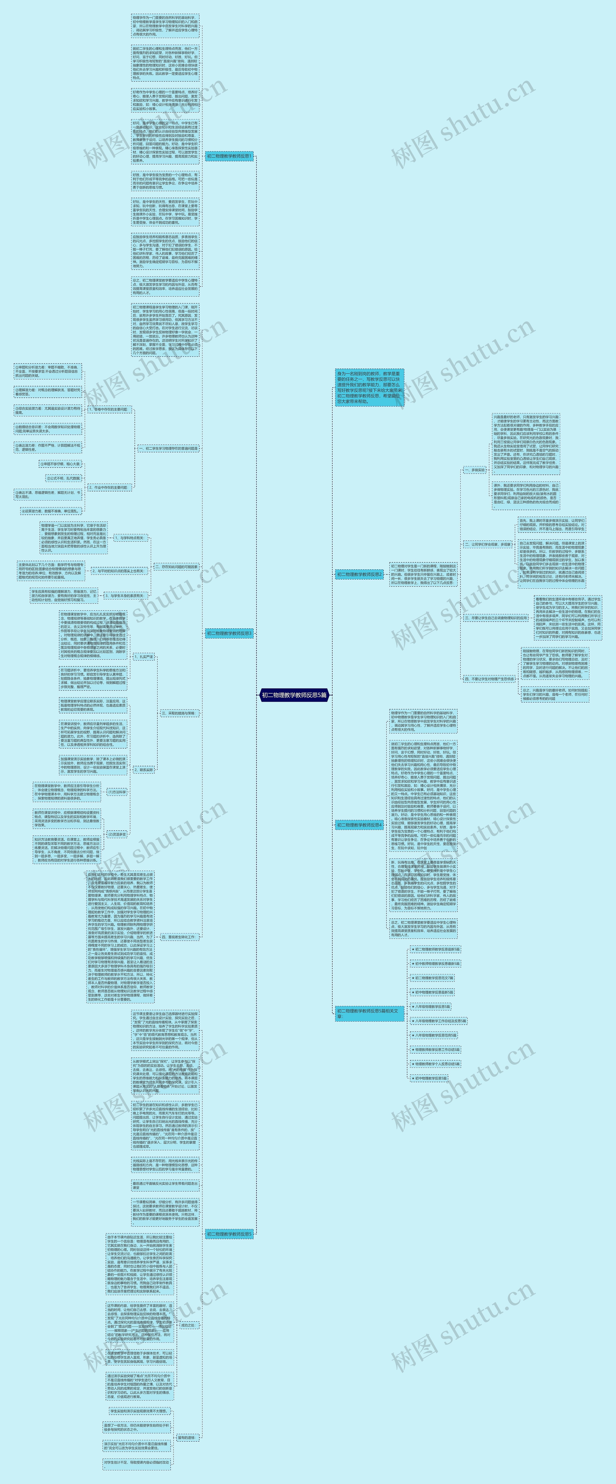 初二物理教学教师反思5篇思维导图