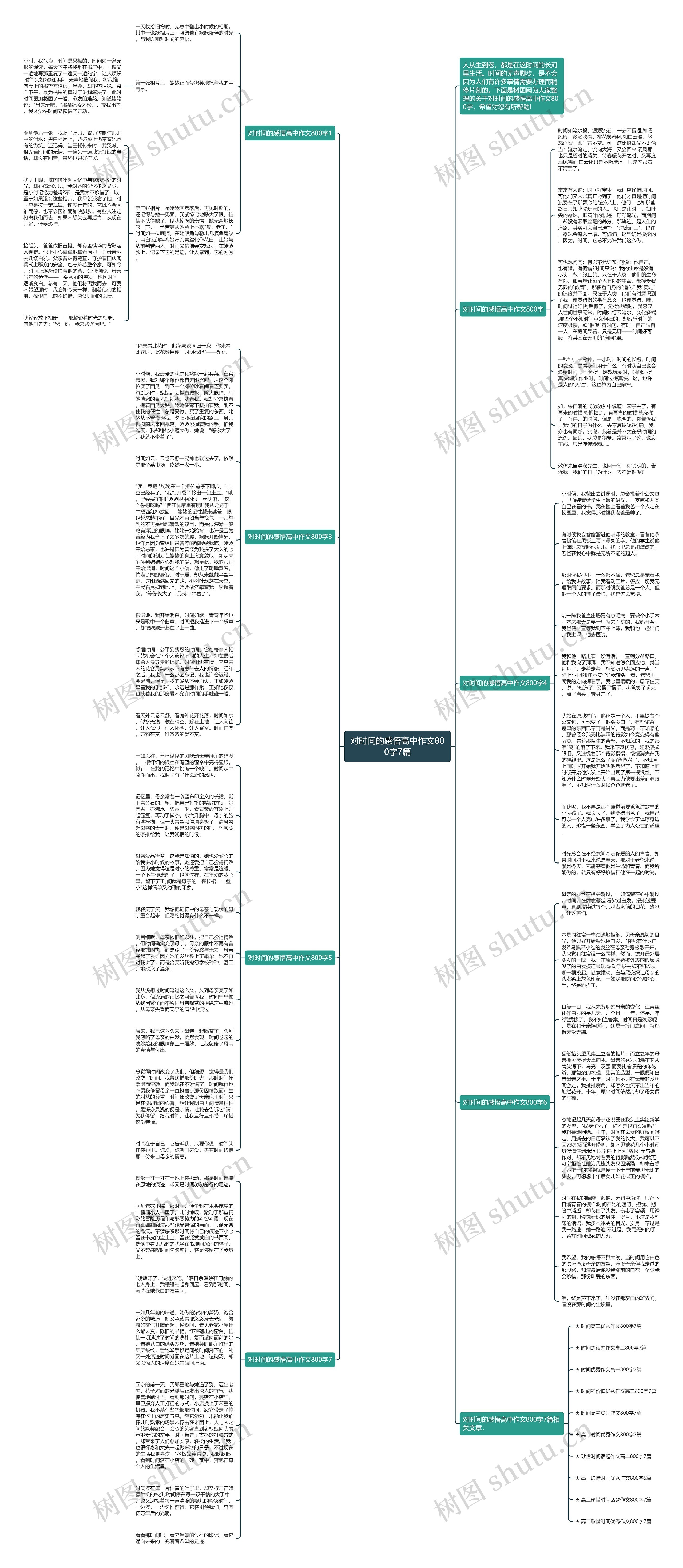 对时间的感悟高中作文800字7篇思维导图