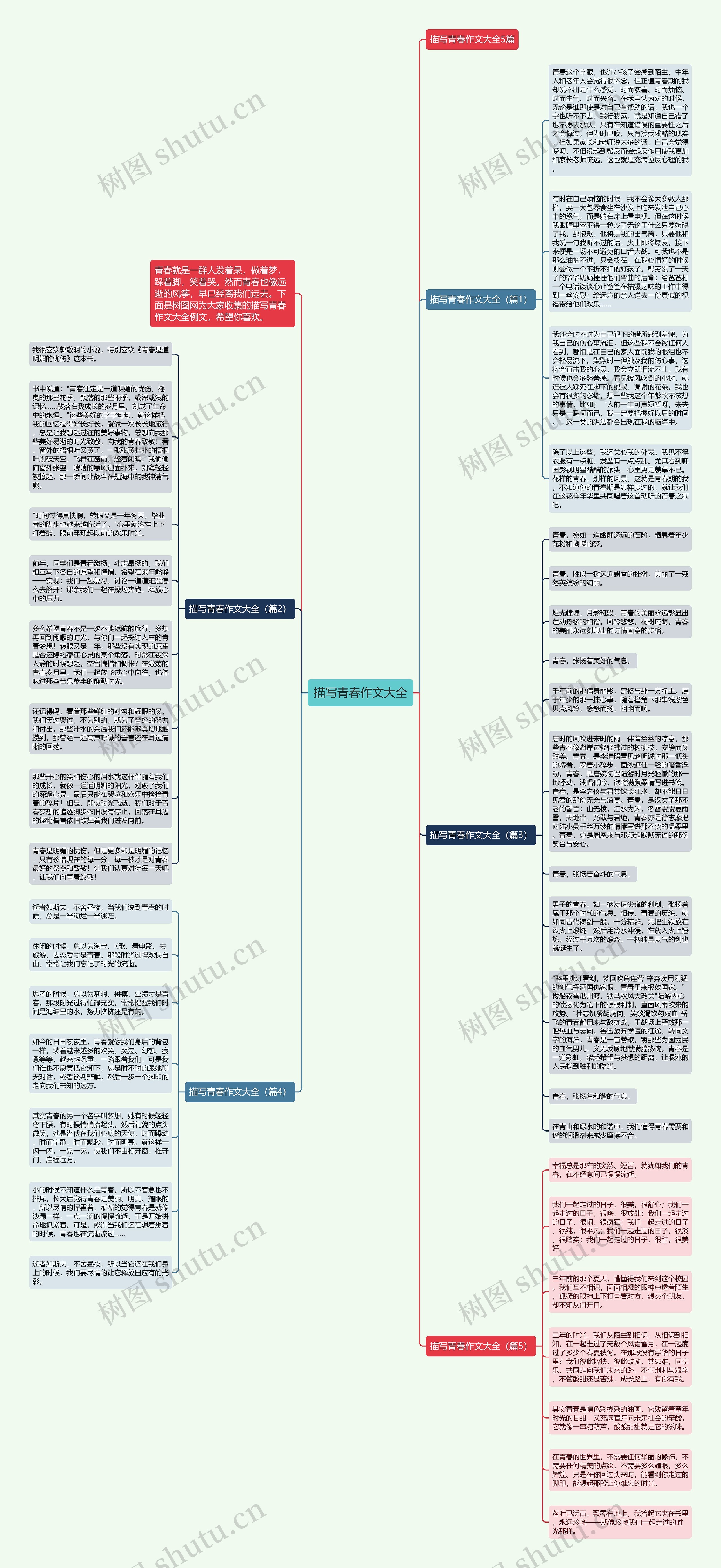 描写青春作文大全思维导图