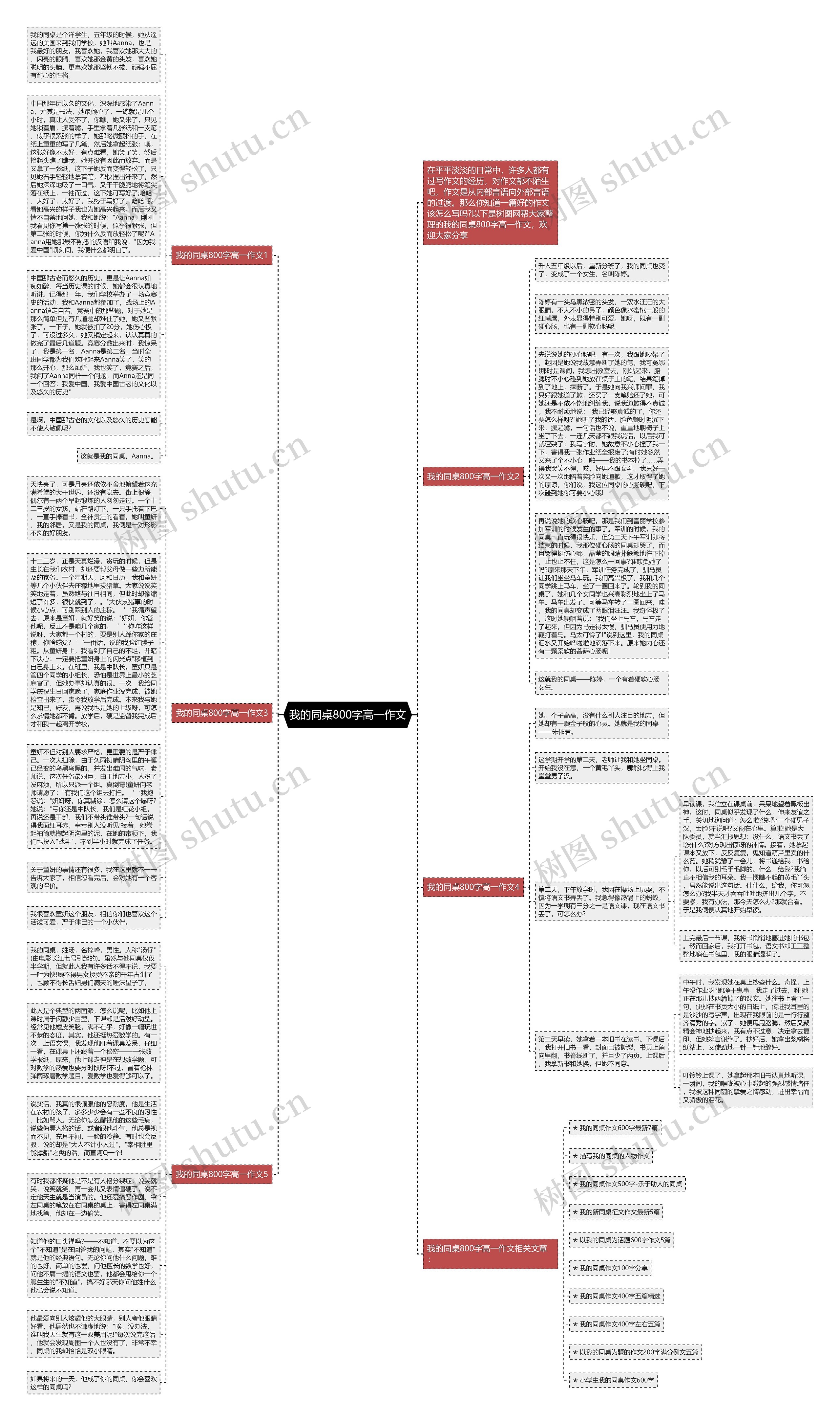 我的同桌800字高一作文思维导图高清图 我的同桌800字高一作文思维导图